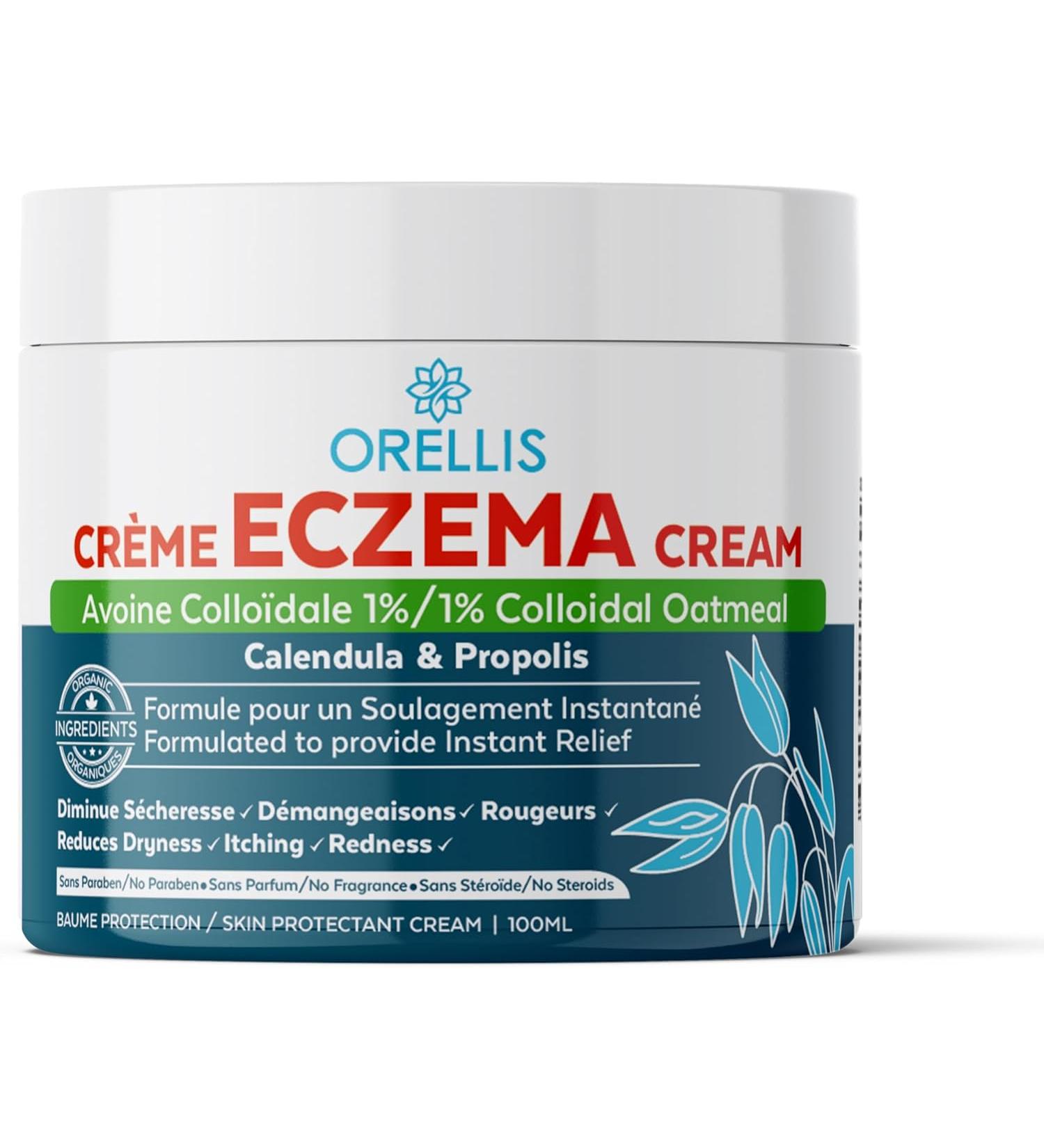 Orellis Organic Eczema Cream with Colloidal Oatmeal, Calendula & Propolis - Natural Relief for Face & Body - 4 oz - Buy Online on GoSupps.com