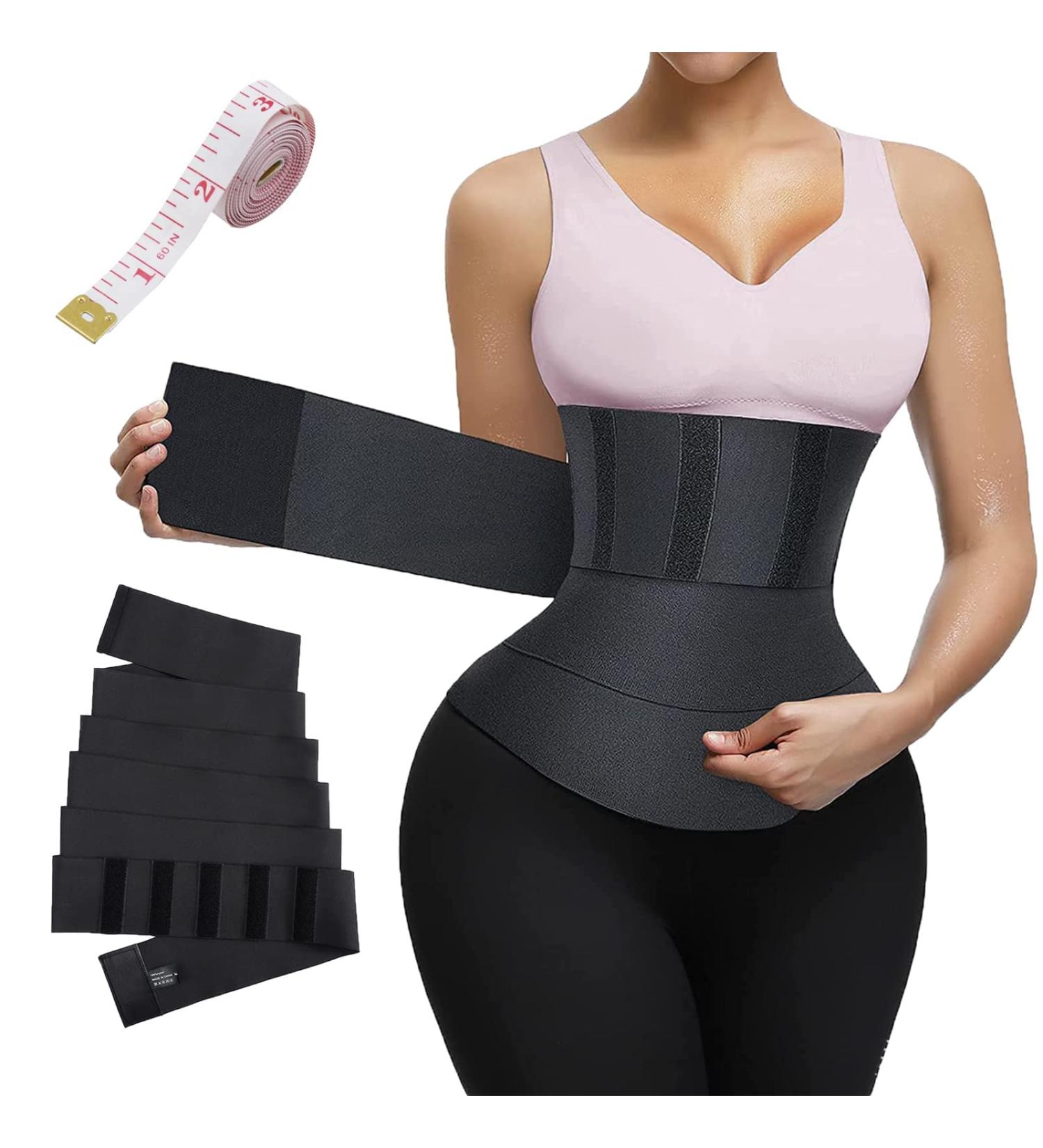 Auronp 2023 Upgraded Waist Trainer for Women | Lower Belly Fat Wrap | Non-Slip & Sweat Band | Plus Size Black - Buy Online on GoSupps.com