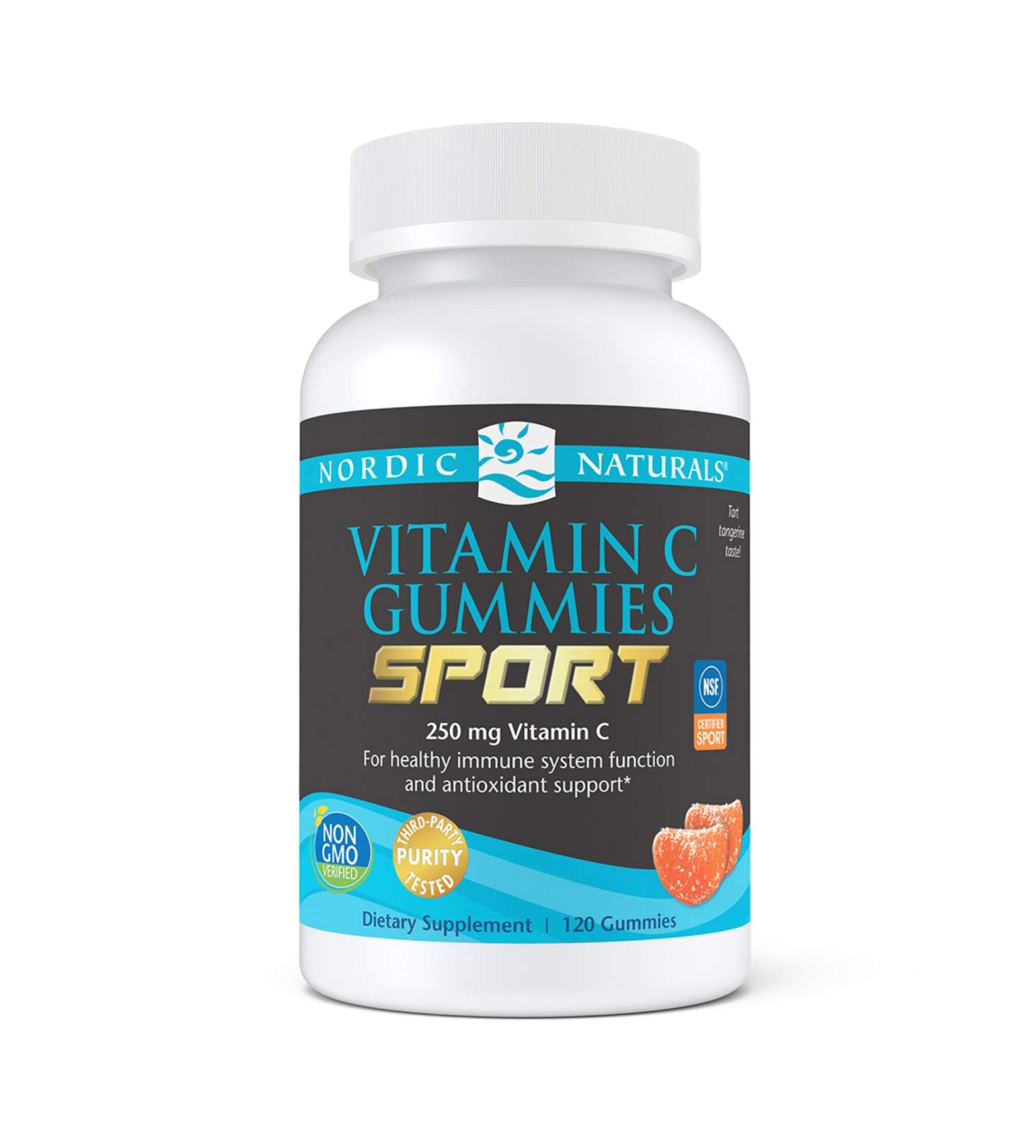 Nordic Naturals Sport Vitamin C Gummies - Tart Tangerine 125mg, 120 Count - Buy Online on GoSupps.com