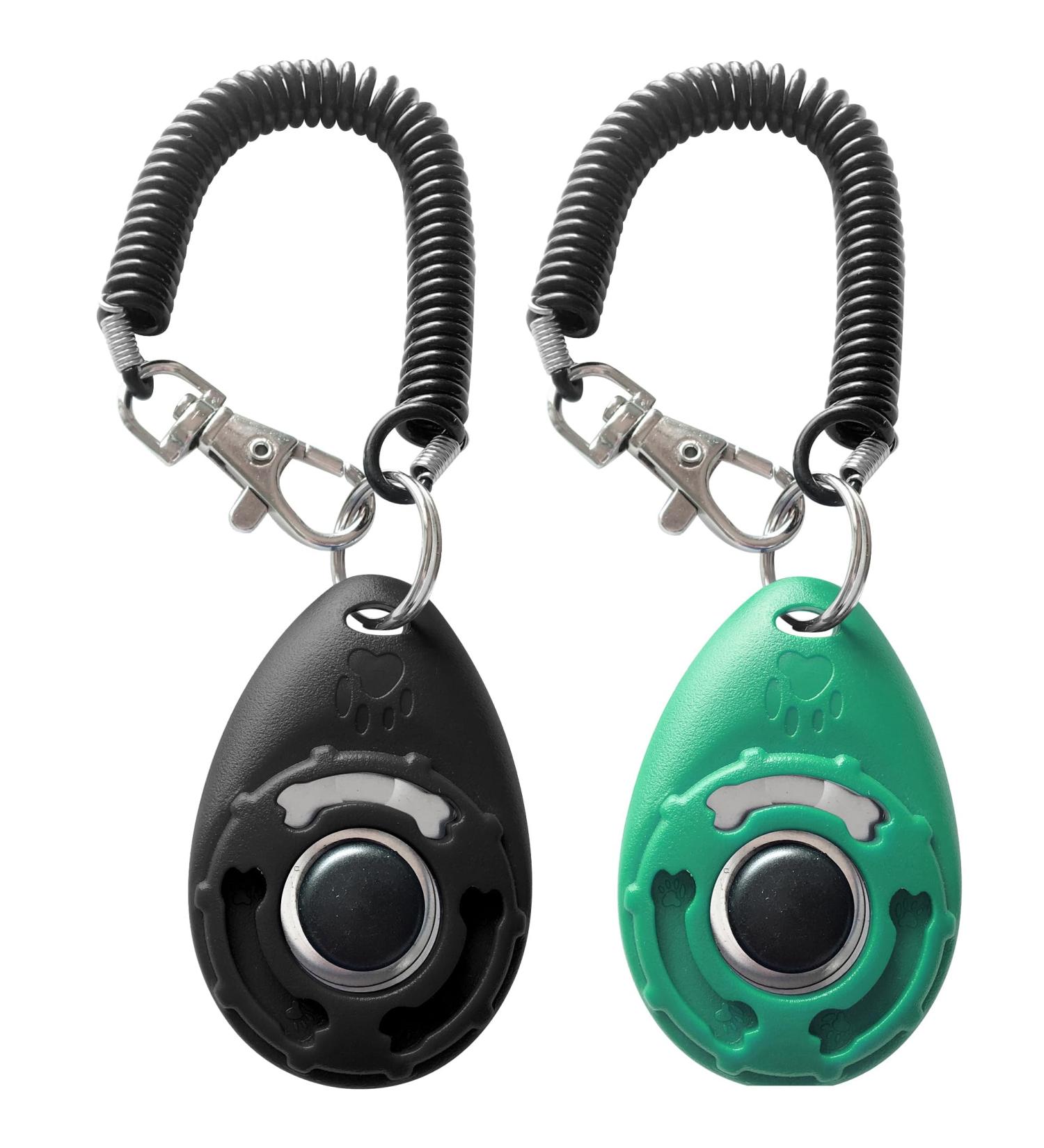 HoAoOo Pet Training Clicker with Wrist Strap - Dog Training Clickers (Black +Bluegreen) - Buy Online on GoSupps.com