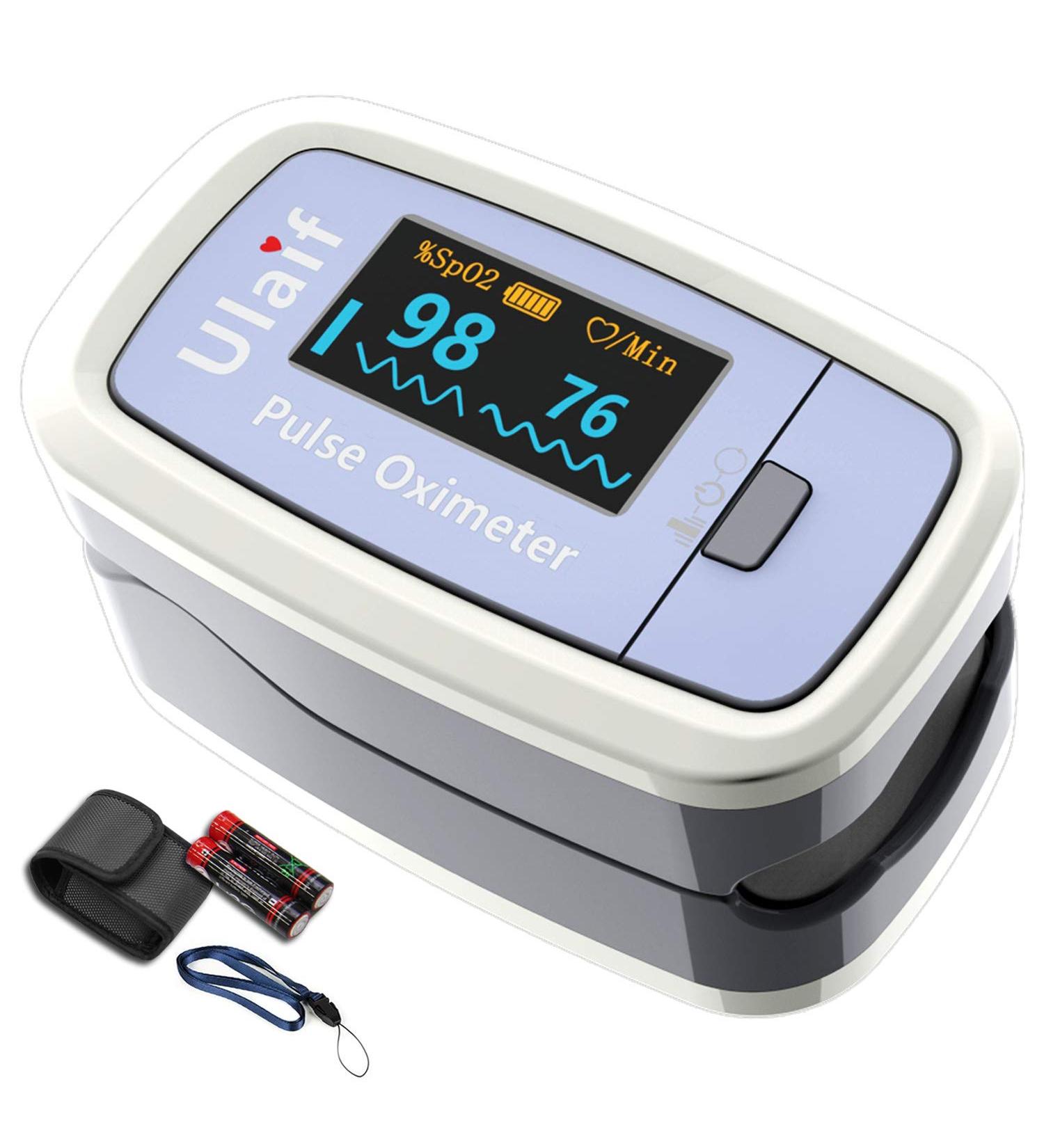 Pulse oximeter fingertip with Plethysmograph Portable Blood Oxygen Saturation Monitor for Heart Rate Sensor SpO2 for Sports and Aviation O2 Monitor Finger for Oxygen