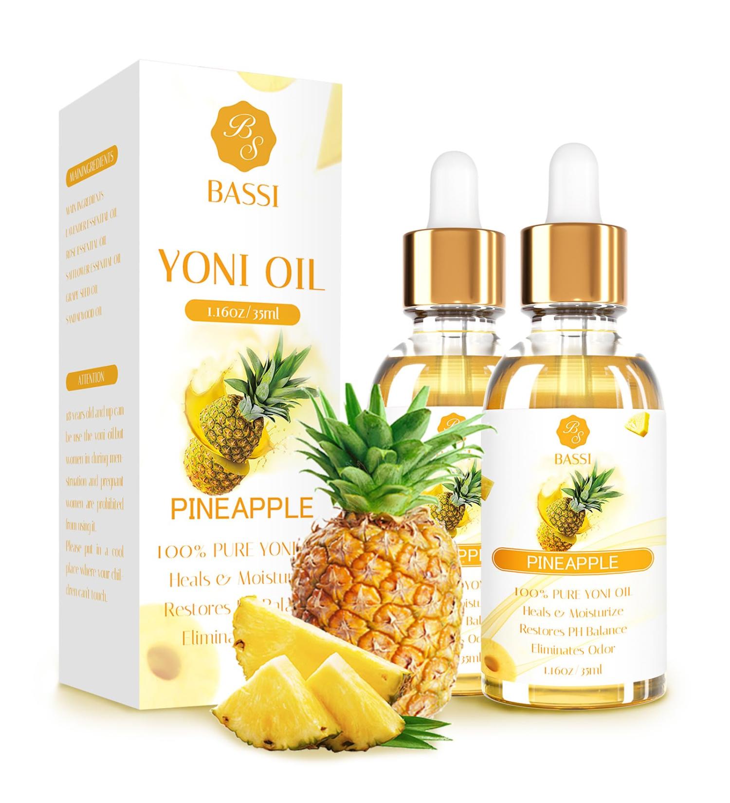 Buy 2 Packs Organic Yoni Oil for Women - Natural Vaginal Moisturizer & Deodorant | pH Balance Odor Relief Ingrown Hair Soothing with Pineapple Oil | 100% Natural 1 fl oz - Buy Online on GoSupps.com