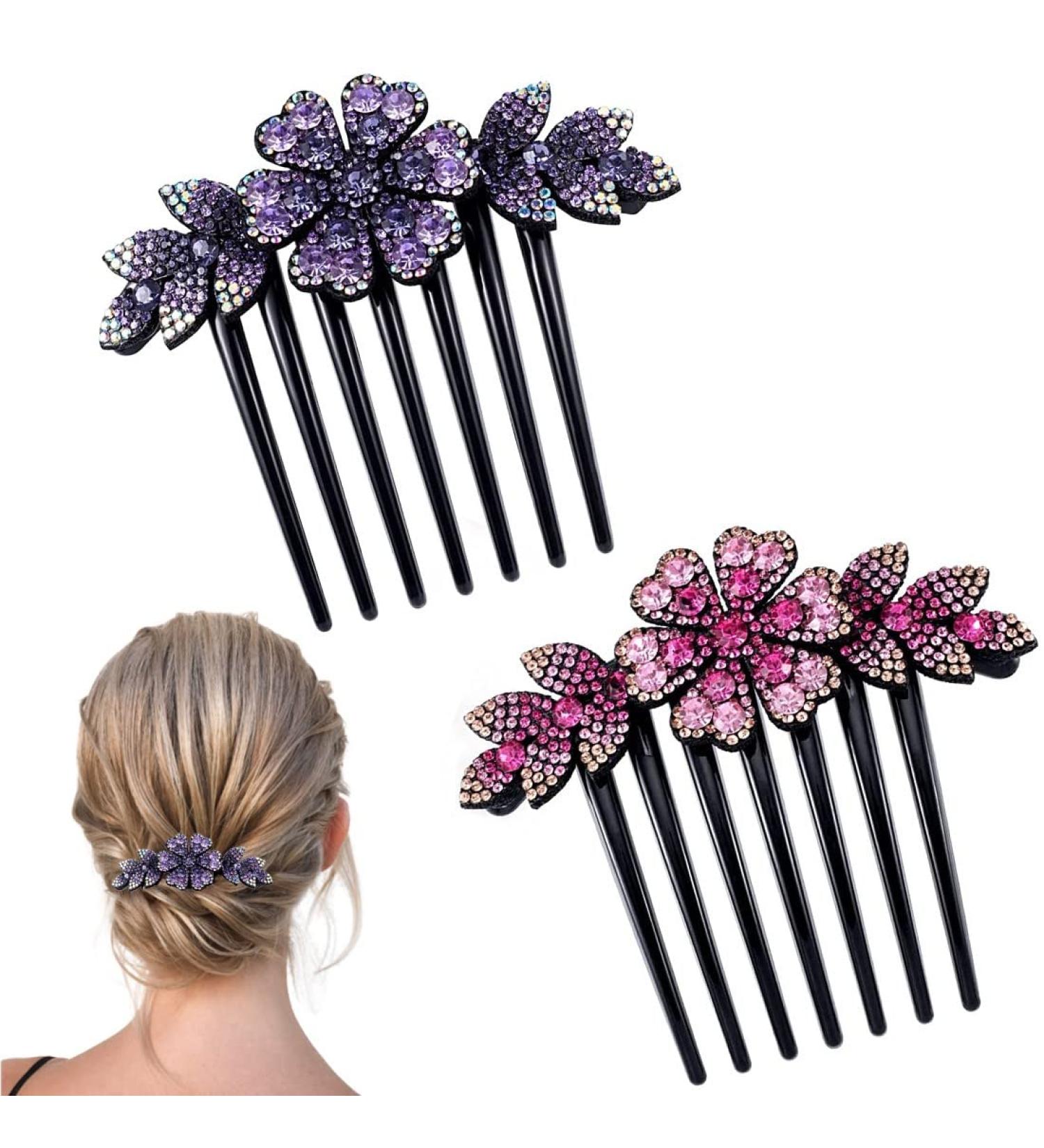 Hair Plug-In Comb with Rhinestone Teeth - Vintage Hair Jewelry for Women & Girls | Perfect Gift & Headdress Accessories - Buy Online on GoSupps.com
