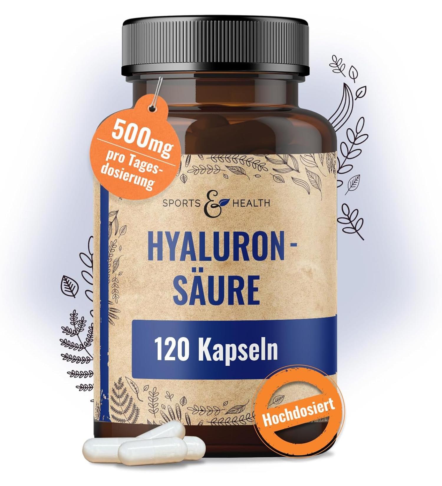 Hyaluron Capsules 500mg - High-Dosed Vegan Supplements for Joints Skin & Anti-Aging (60 Pack) - Premium Quality - Buy Online on GoSupps.com