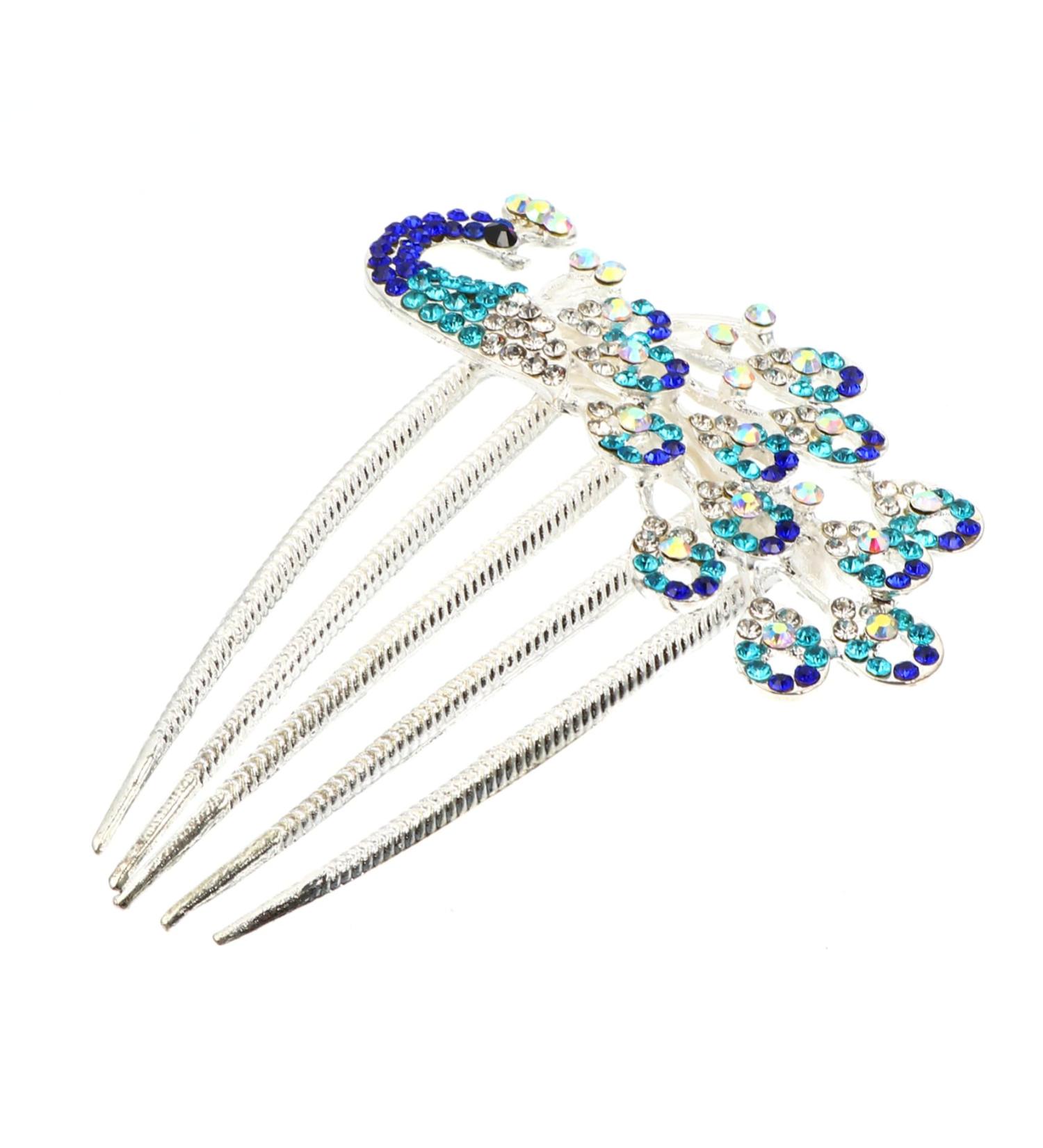 Diamond Phoenix Hair Comb Rhinestones Flowers Vintage Bridesmaid - Buy Online on GoSupps.com
