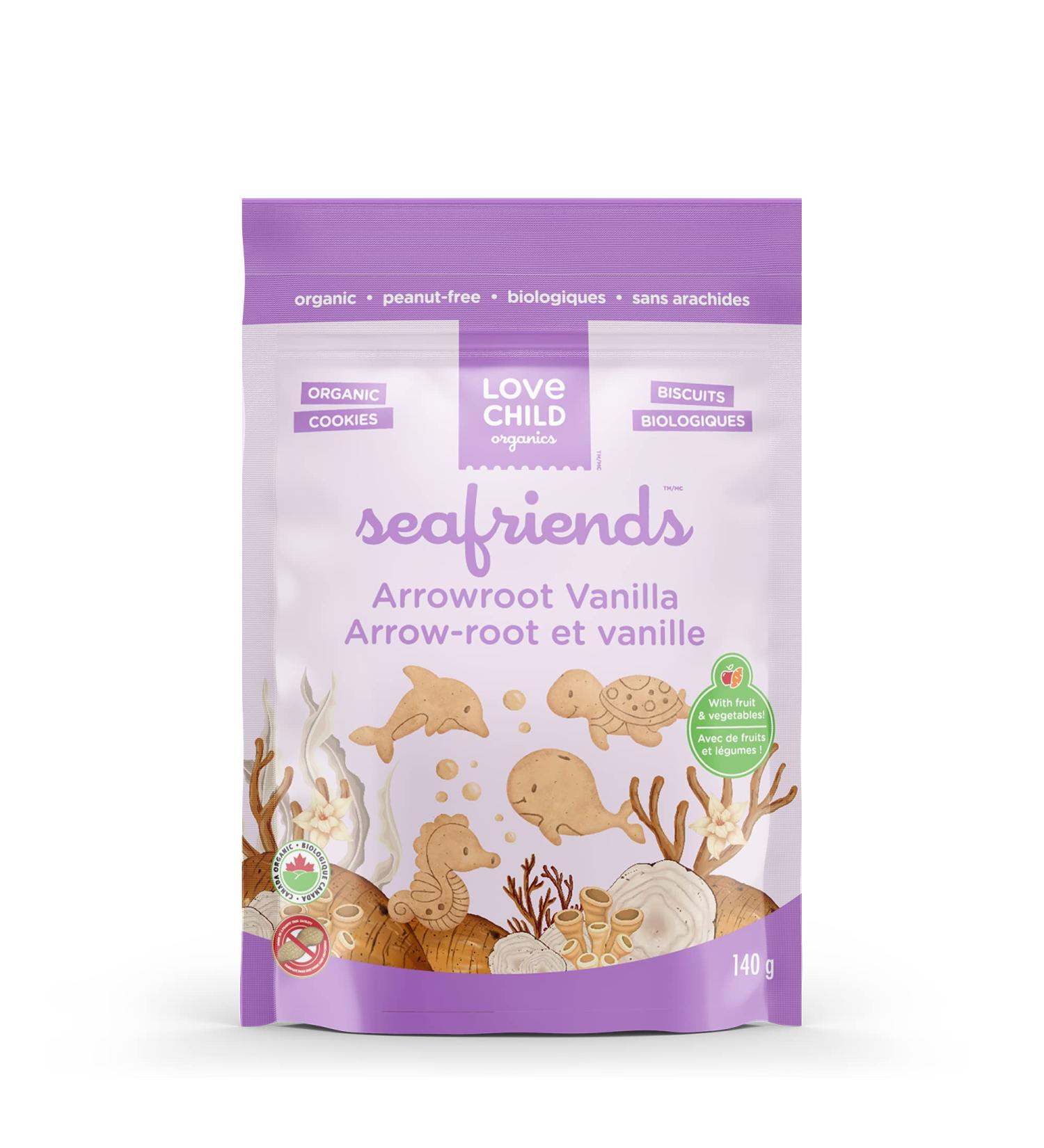 Love Child Organics Sea Friends Arrowroot Vanilla Cookies 140 g 12 Pack - Buy Online on GoSupps.com