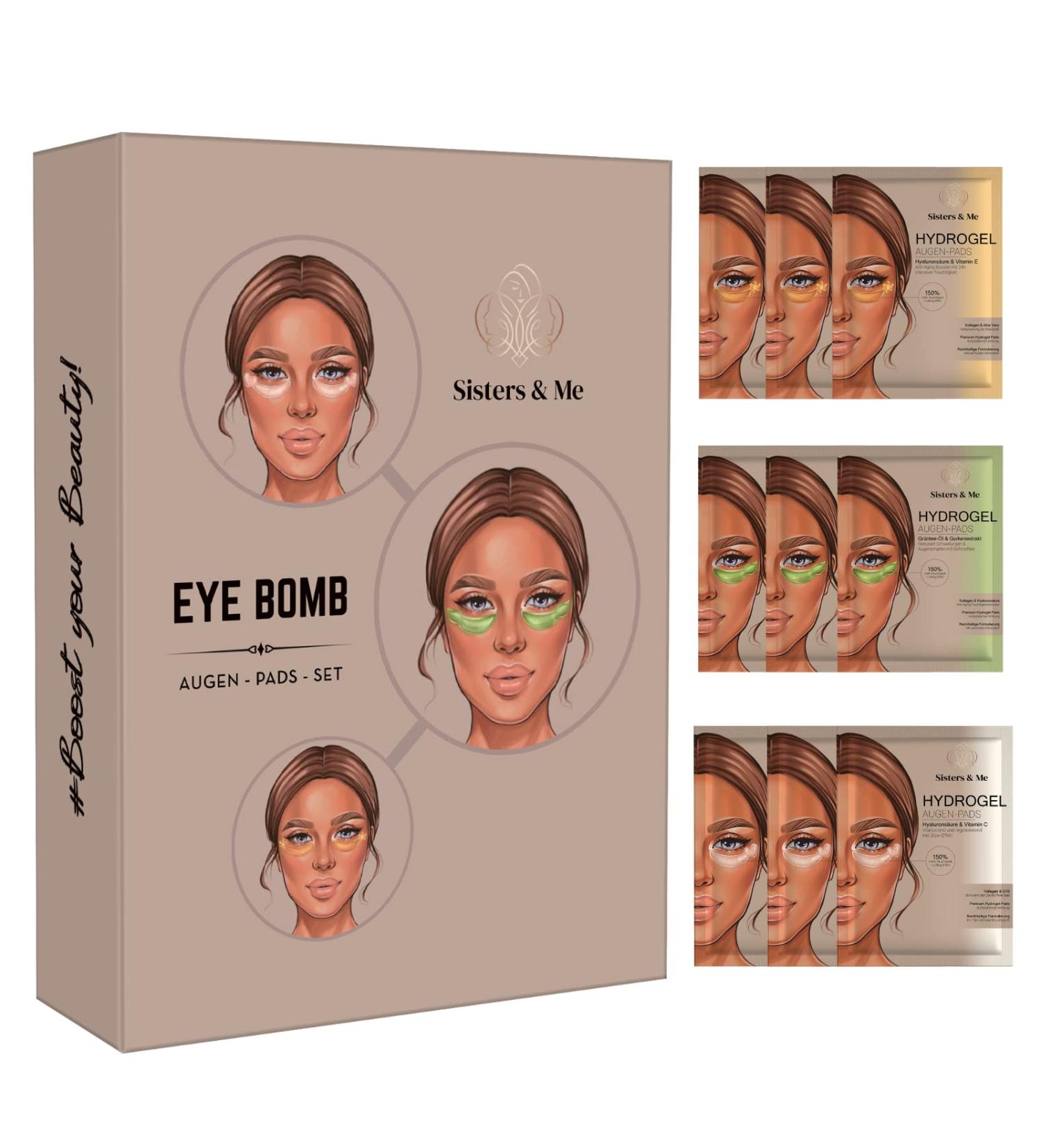 Sisters & Me 9x Eye Pads - Cooling Eye Masks for Dark Circles Wrinkles & Puffiness with Hyaluron Booster - Buy Online on GoSupps.com