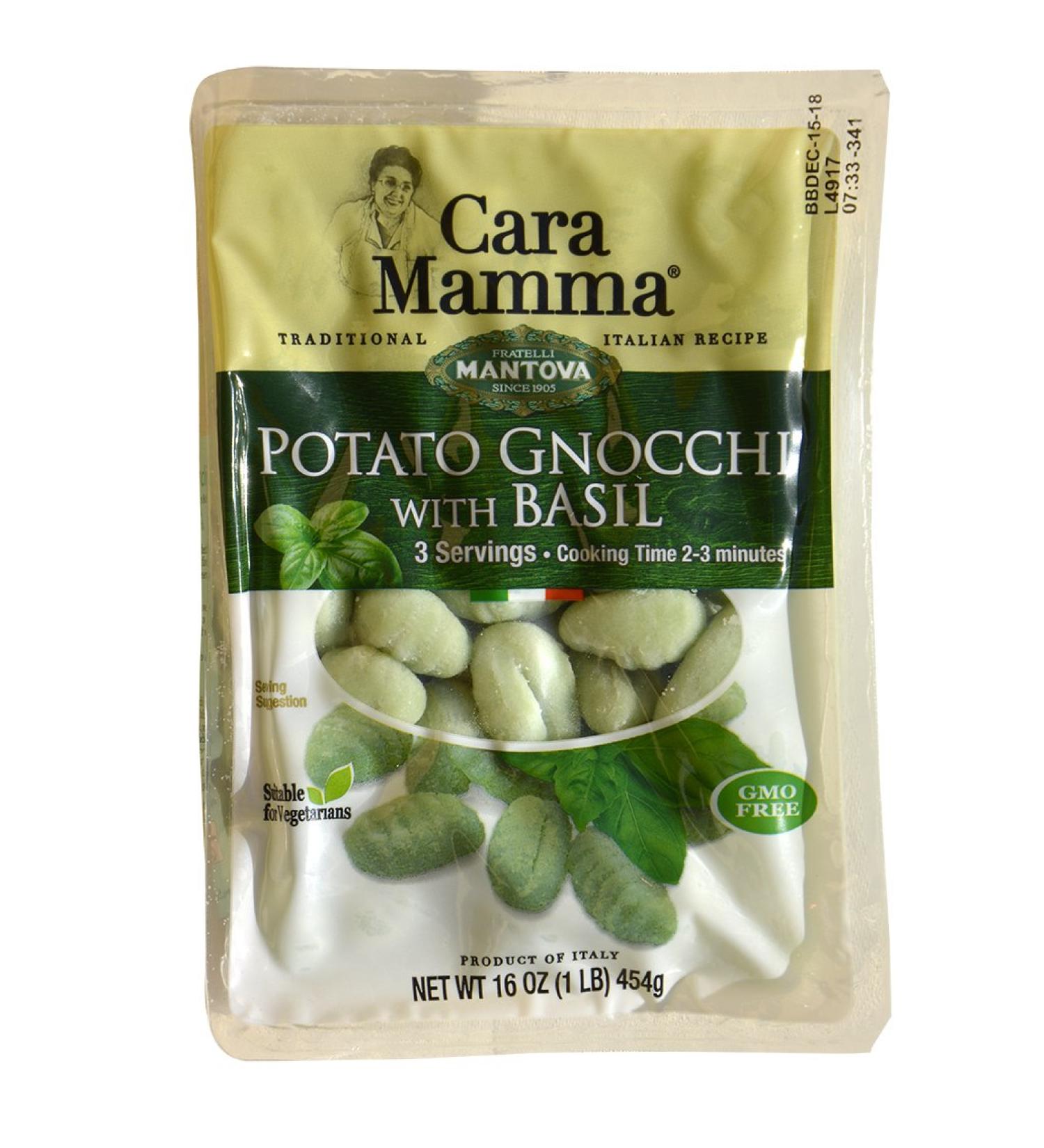 Mantova Cara Mamma Basil Potato Gnocchi Pasta 16oz (Pack of 6) - Authentic Italian Recipe - Buy Online on GoSupps.com