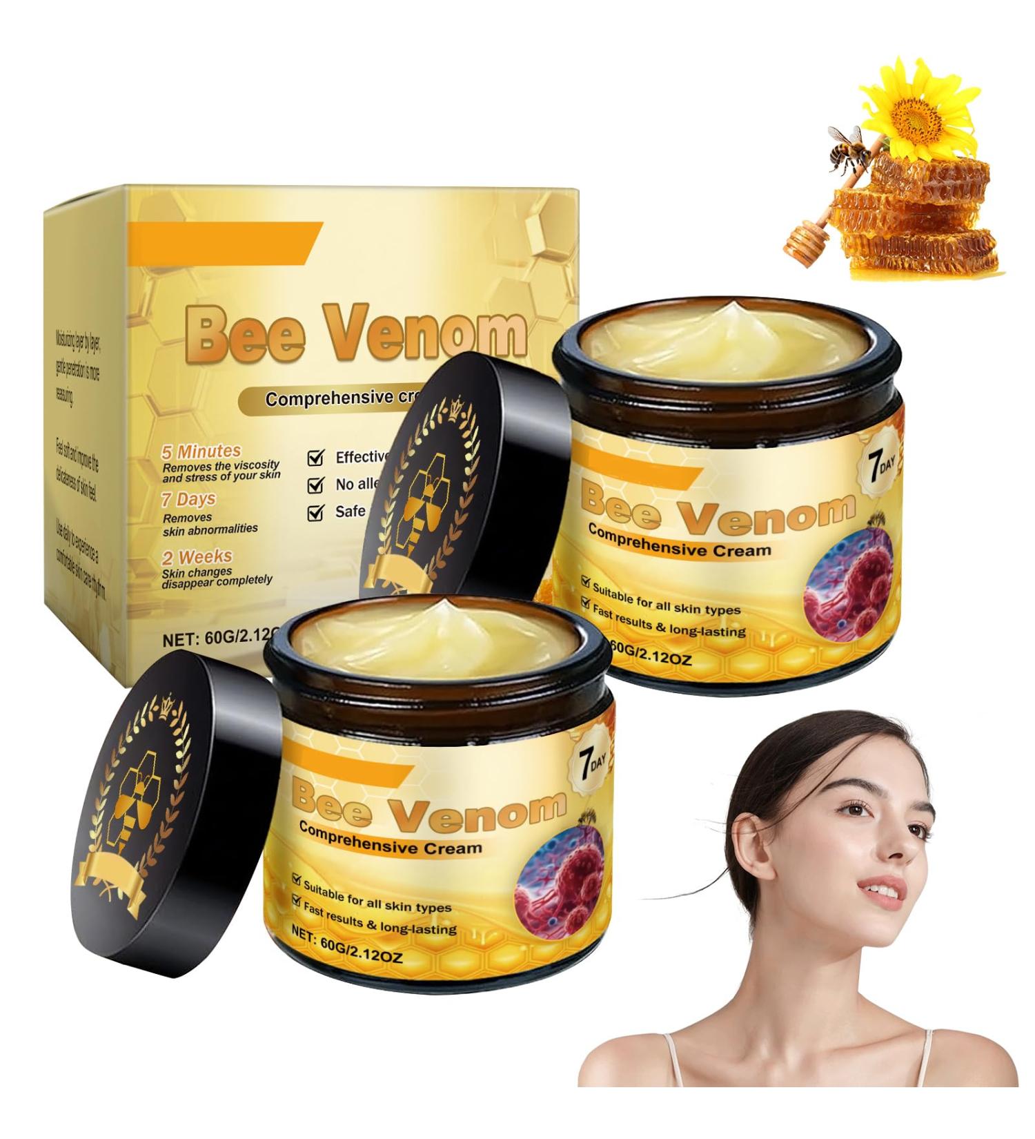 2Pcs Bee Venom Comprehensive Cream Professional Bee Venom Skin Treatment Cream Advanced Firming & Wrinkle-Reducing cream Natural Skin Moisturizer for All Skin Types - Buy Online on GoSupps.com