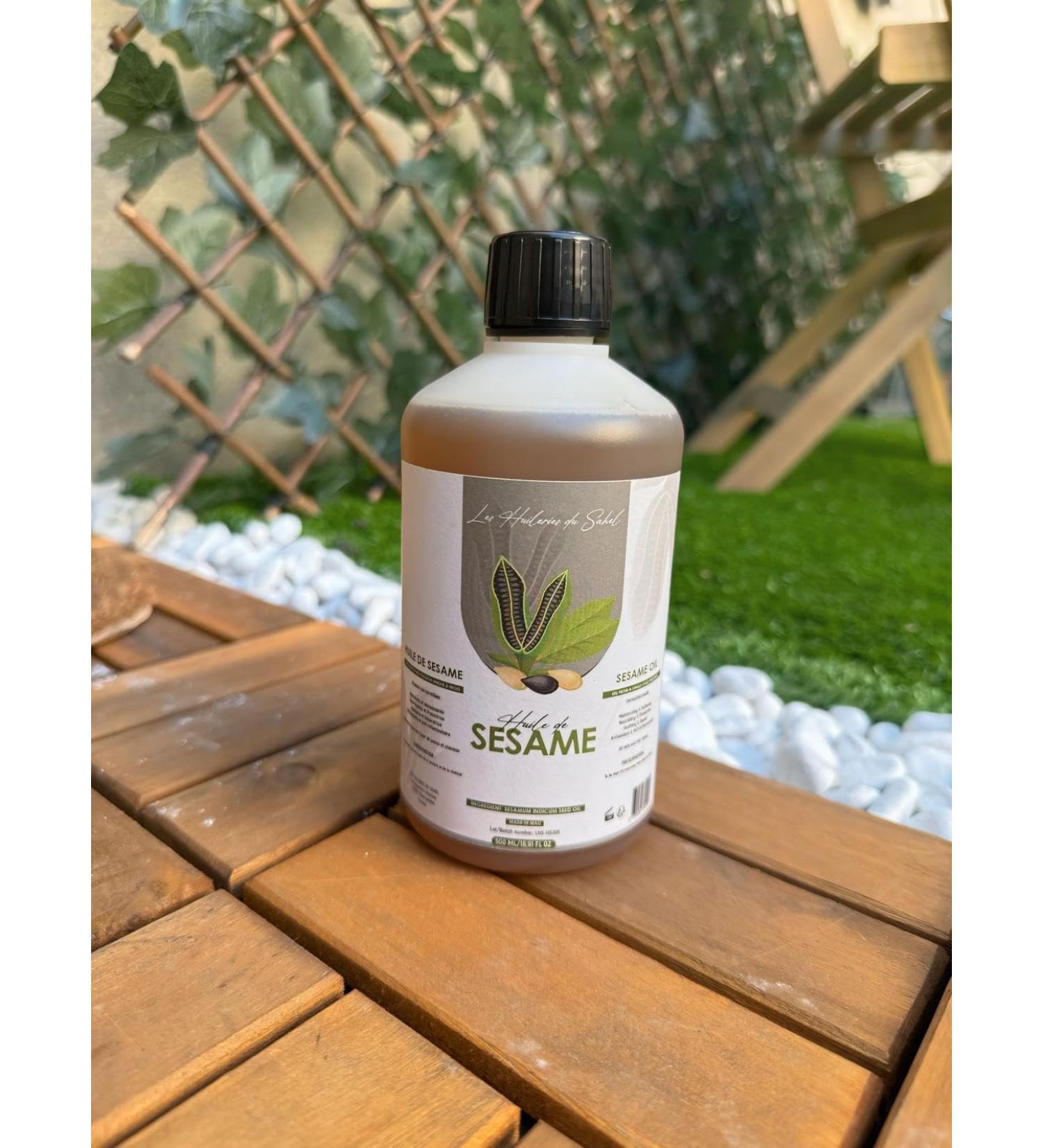 Les Huileries du Sahel Huile de s same pure et naturelle press e froid visage corps cheveux et massage riche en vitamine E et antioxydants usage cosm tique (500 500ml - Buy Online on GoSupps.com