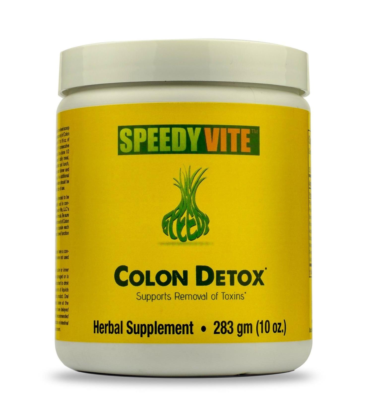 SpeedyVite Colon Detox Organic Powder - Natural Toxin Removal with Charcoal, Psyllium, Flax, Apple Fiber & More - 10oz Pack - Buy Online on GoSupps.com