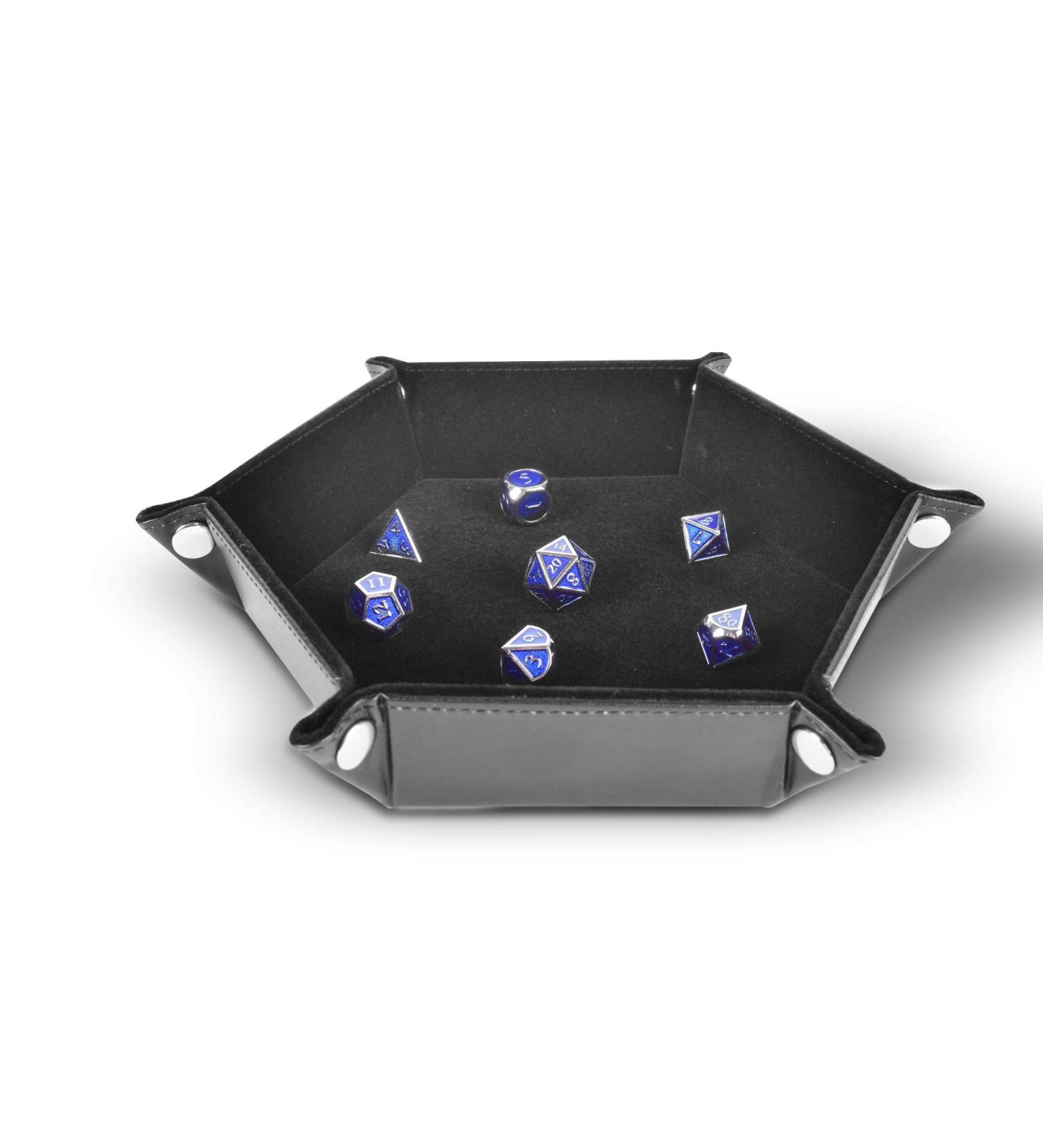 RNK Gaming Hexagon Dice Tray - PU Leather & Black Velvet for DND Rolling Games - Buy Online on GoSupps.com