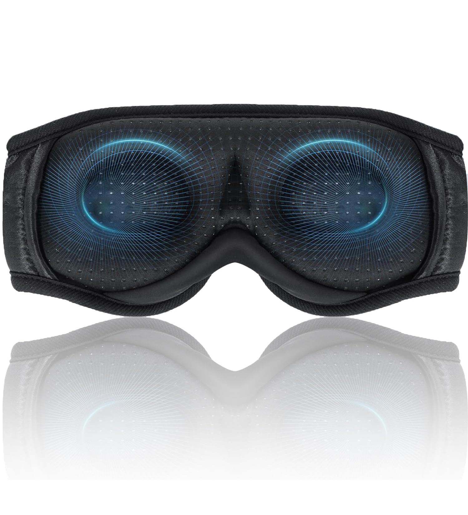 Bluetooth Sleep Headphones White Noise Sleep Mask | 3D Eye Mask for Sleeping Cyan