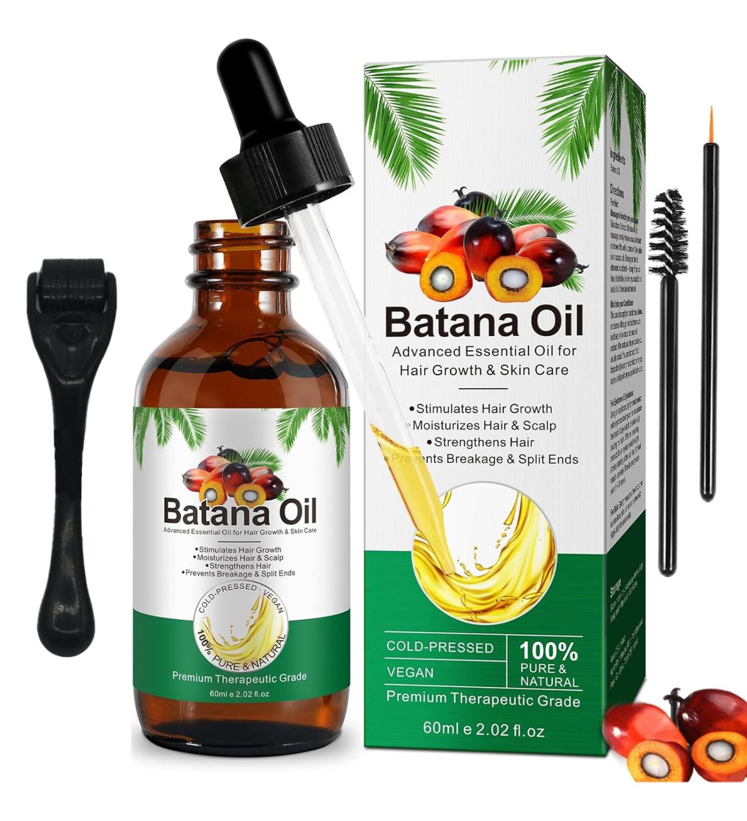 FunnAura Batana Oil for Hair Growth Set 60ml Natural Hair Oil Organic with Micro Growth Roller - Buy Online on GoSupps.com