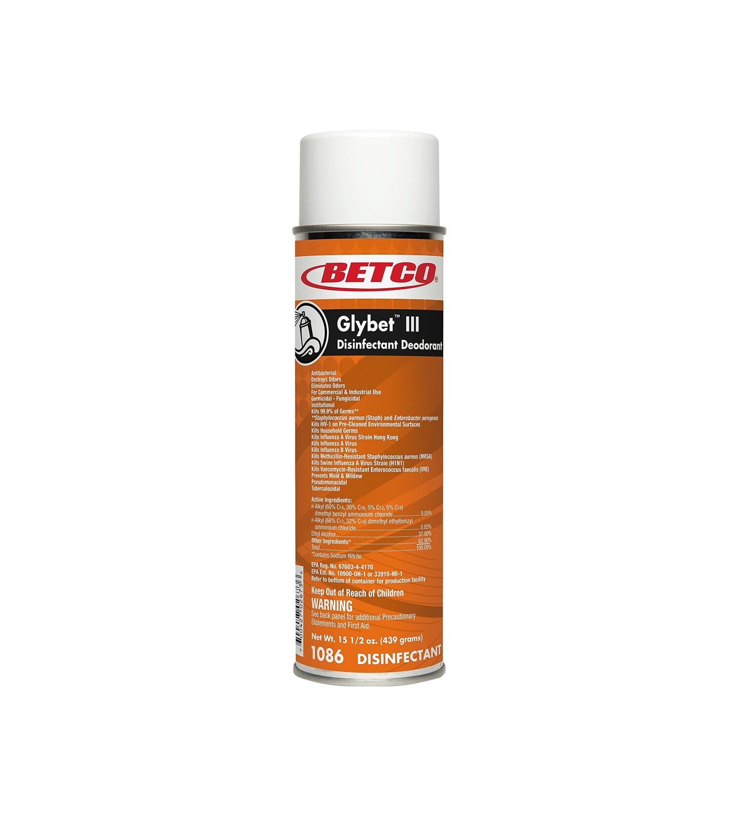 Betco 10862300 Glybet III Disinfectant Citrus Bouquet Scent 15.5 Oz. 12/Carton