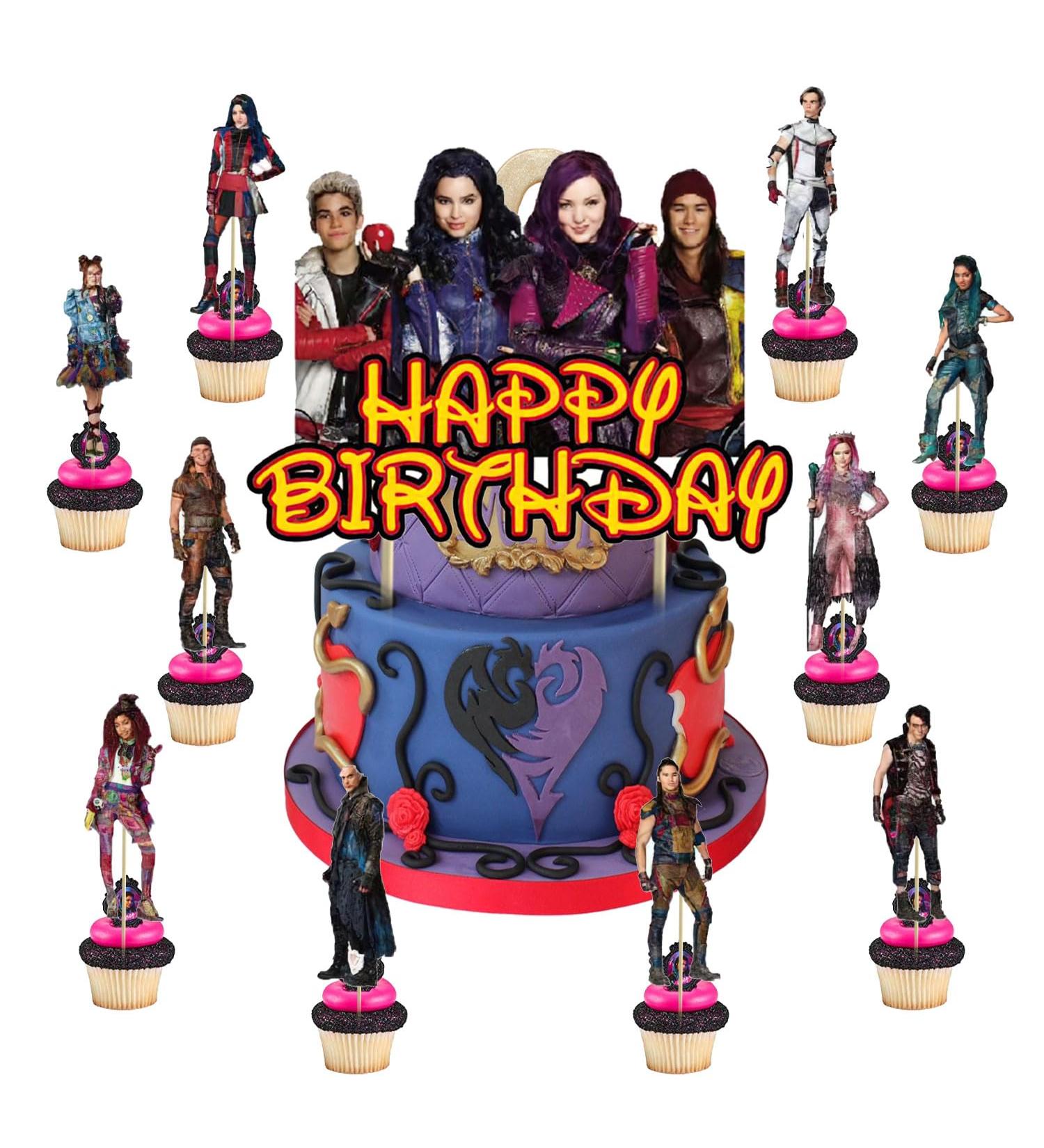 37Pcs Descendants Party Cake&Cupcake Toppers for Birthday Party Supplies Boys' Theme Birthday Party Decoration - Buy Online on GoSupps.com