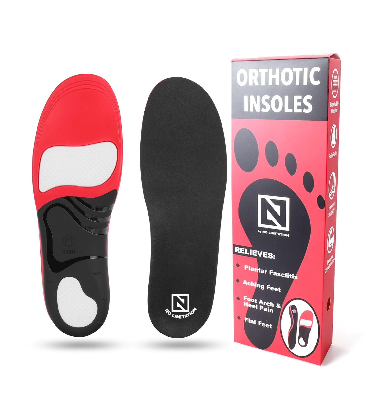 Plantar Fasciitis Arch Support Insoles for Men and Women - Size L (11-12.5 Men, 12-13.5 Women) - Buy Online on GoSupps.com