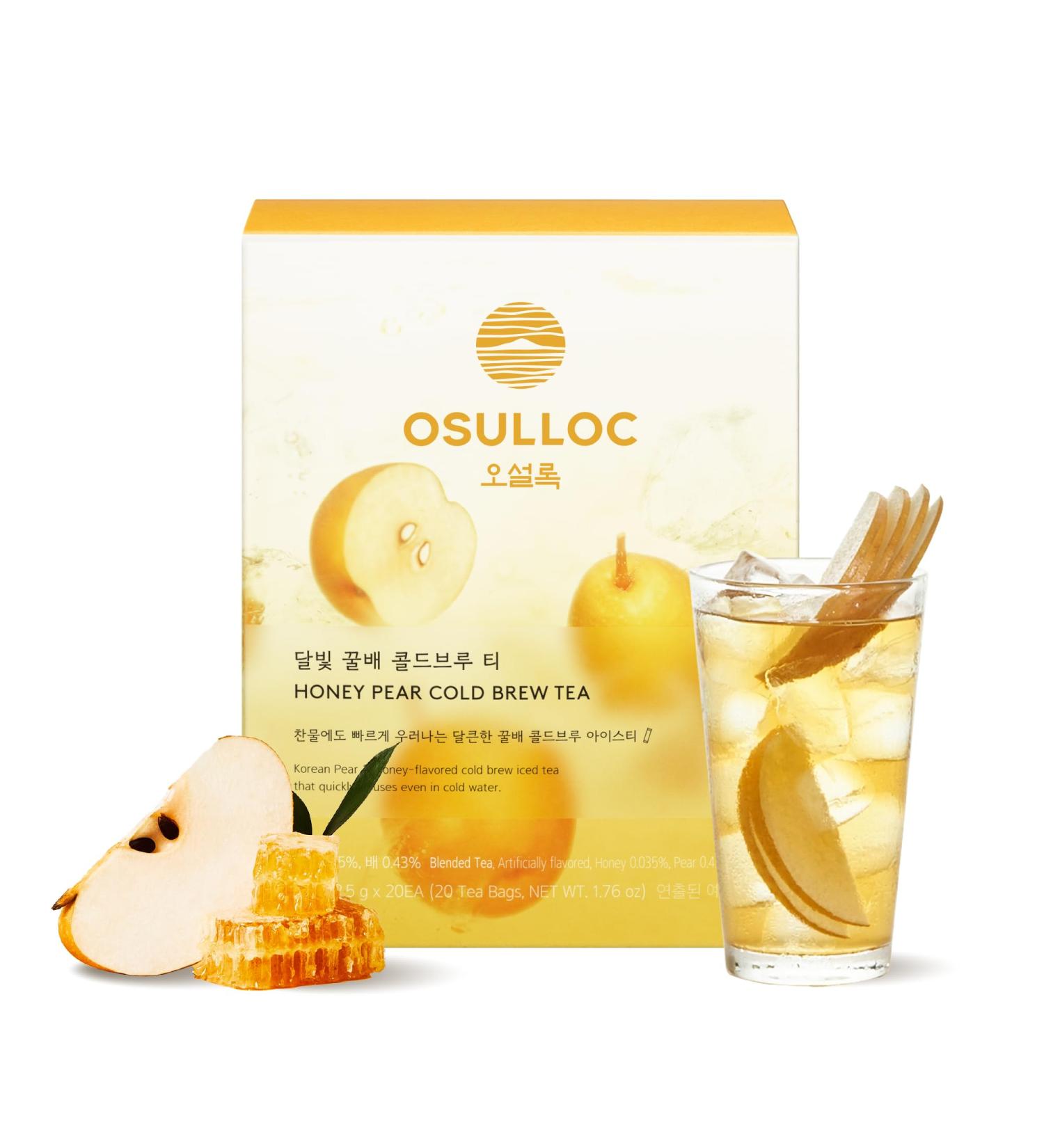 OSULLOC Honey Pear Cold Brew Tea Korean Pear & Honey flavored iced tea (20ea 1.76oz) - Buy Online on GoSupps.com