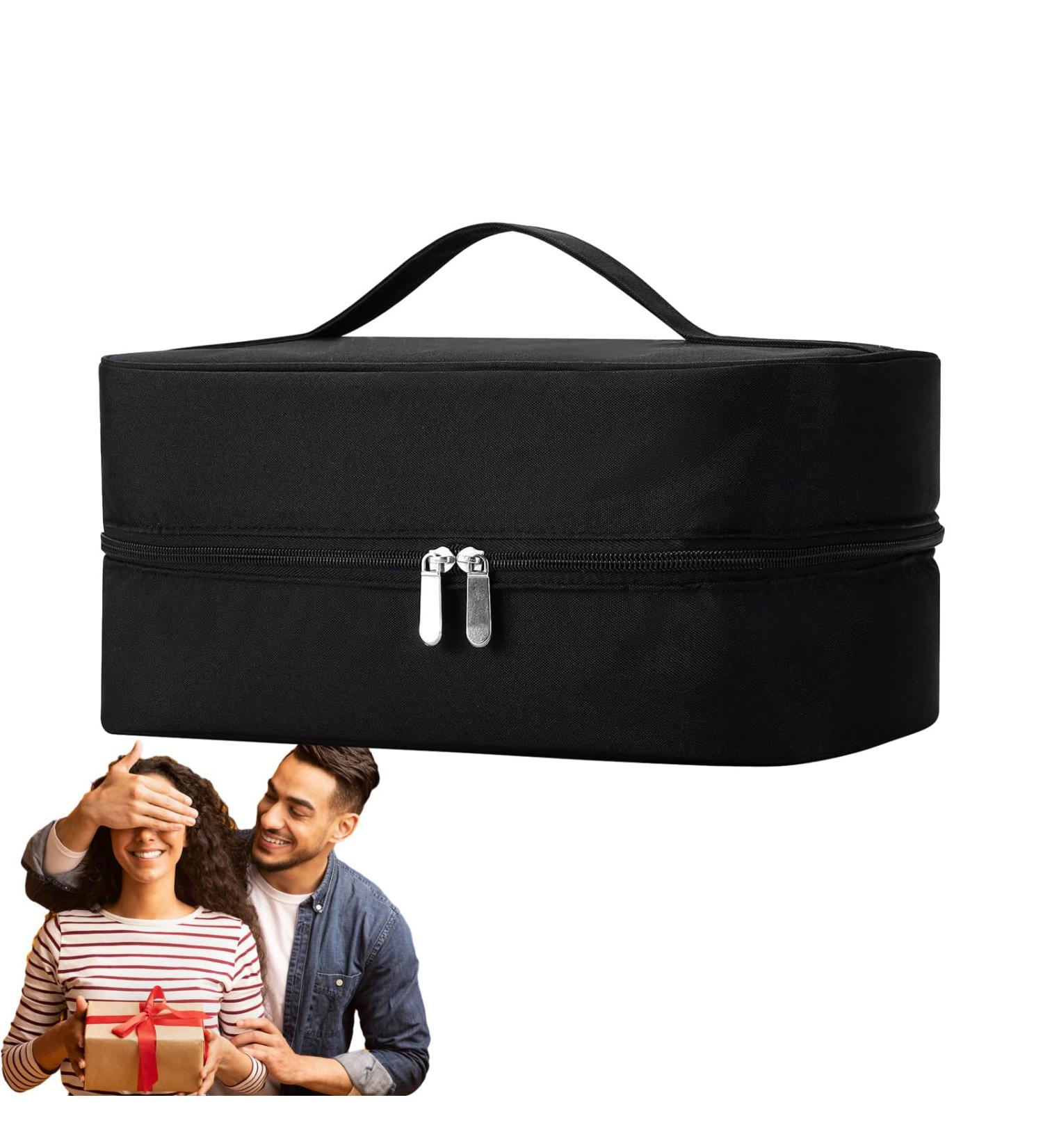 Blow Dryer Bag | Thick Waterproof Blow Dryer Curling Wand Organizer Bag Double Zippers Portable Hair Travel Bag Organizer for Travel Business Trips - Buy Online on GoSupps.com