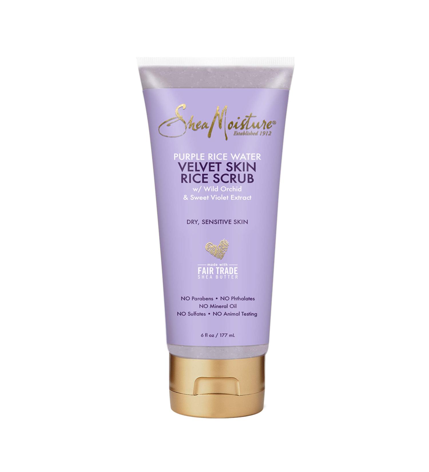 SheaMoisture Purple Rice Water Velvet Skin Scrub | 6 fl oz Exfoliating Body Scrub - Buy Online on GoSupps.com