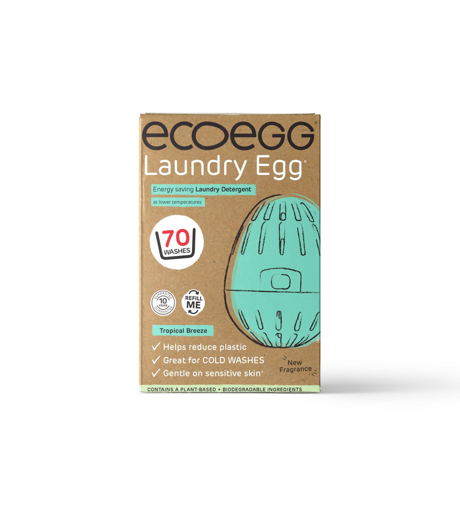 Ecoegg Laundry Egg - Detergent & Fabric Conditioner Alternative | Gentle on Sensitive Skin | Tropical Breeze Scent | 70 Washes - Buy Online on GoSupps.com