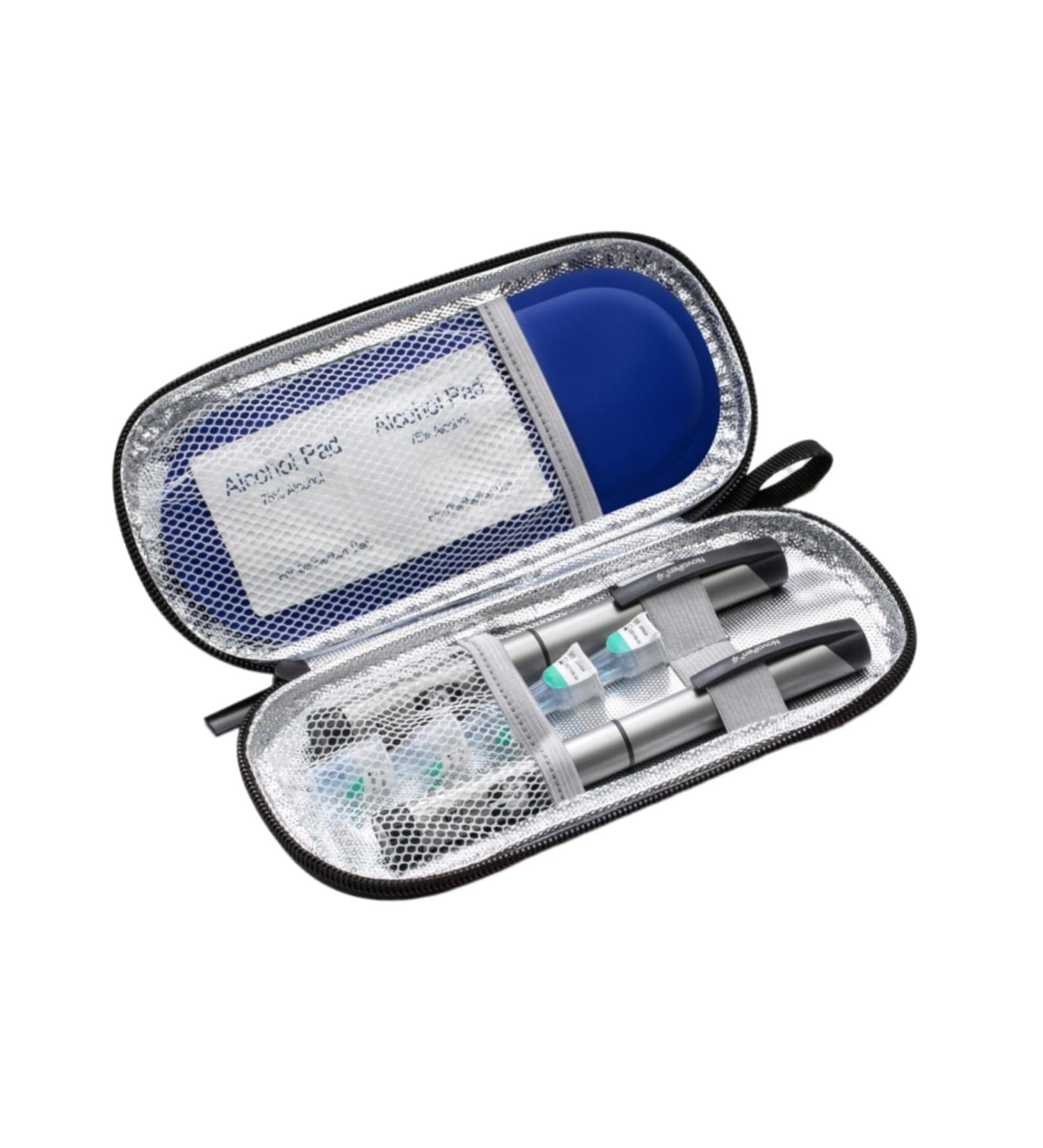 Insulin Pen Refrigerator Diabetes Drug Insulated Refrigerator Equipped with Two Pre Filled Insulin Syringe Storage Boxes and Reusable Ice Bags (Model 1)
