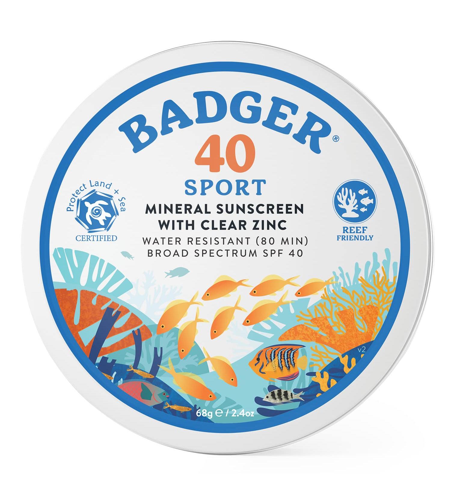 Badger Clear Zinc Sunscreen Cream SPF 40 - Unscented 2.4 oz | Natural Protection - Buy Online on GoSupps.com