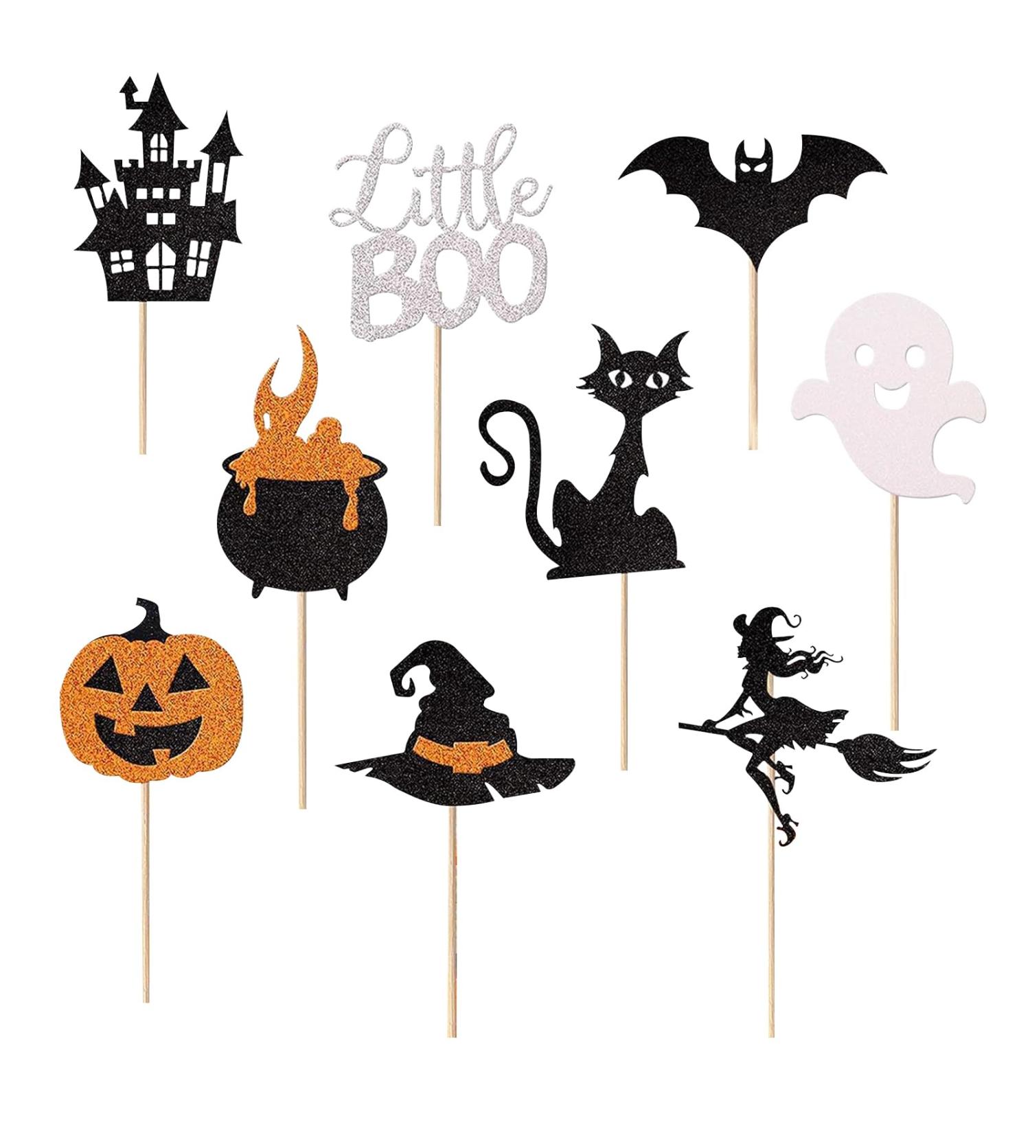Cosswe Cupcake Toppers Pack of 18 Glitter Halloween Cupcake Topping - Buy Online on GoSupps.com
