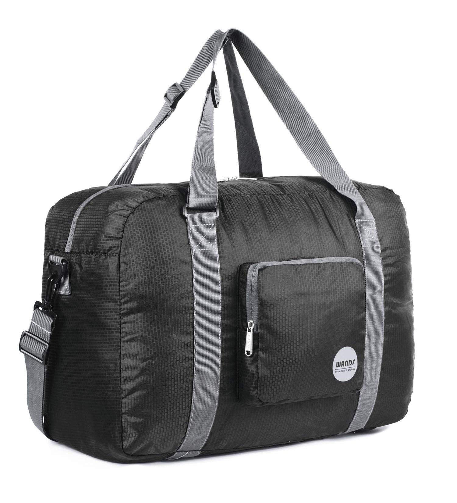 Wandf Foldable Travel Duffel Bag - Water Resistant Nylon - Black - Buy Online on GoSupps.com