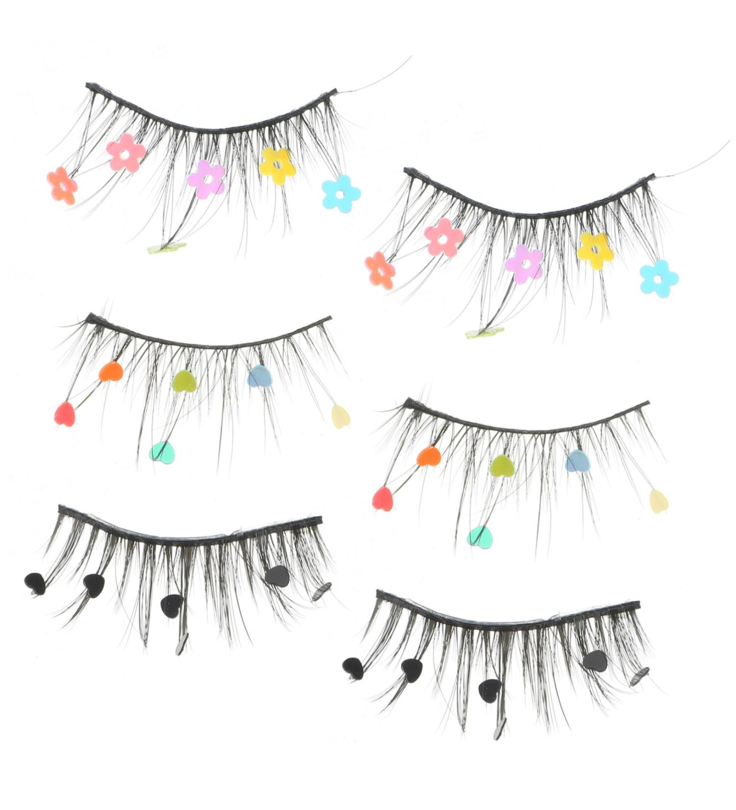 Beavorty 6 Pairs sequin false eyelashes colored lashes colored eyelashes pride outfit pride makeup color lashes natural false lashes cosplay lashes Miss Flash chip Imitation make up - Buy Online on GoSupps.com