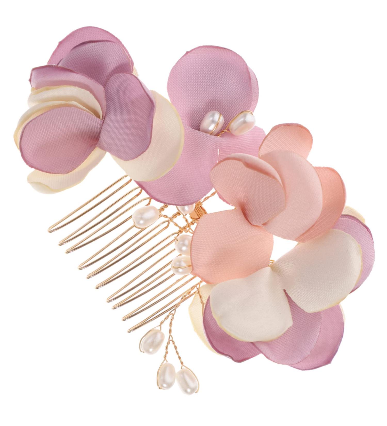 DOITOOL Bridal Headwear Wedding Bridal Hair Comb Wedding Hair Accessories Bridal Headpiece Floral Tiara Bridal Hair Accessories Fabric Pink Bride Wedding Flowers The Flowers - Buy Online on GoSupps.com
