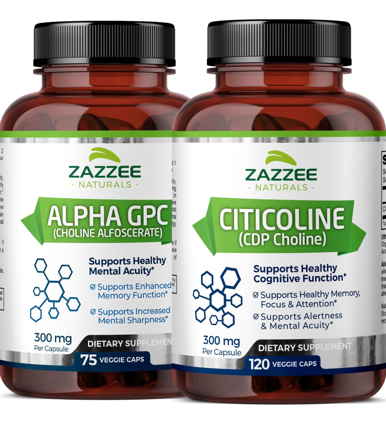 Zazzee Citicoline CDP Choline Capsules and Alpha GPC Choline Capsules - Buy Online on GoSupps.com