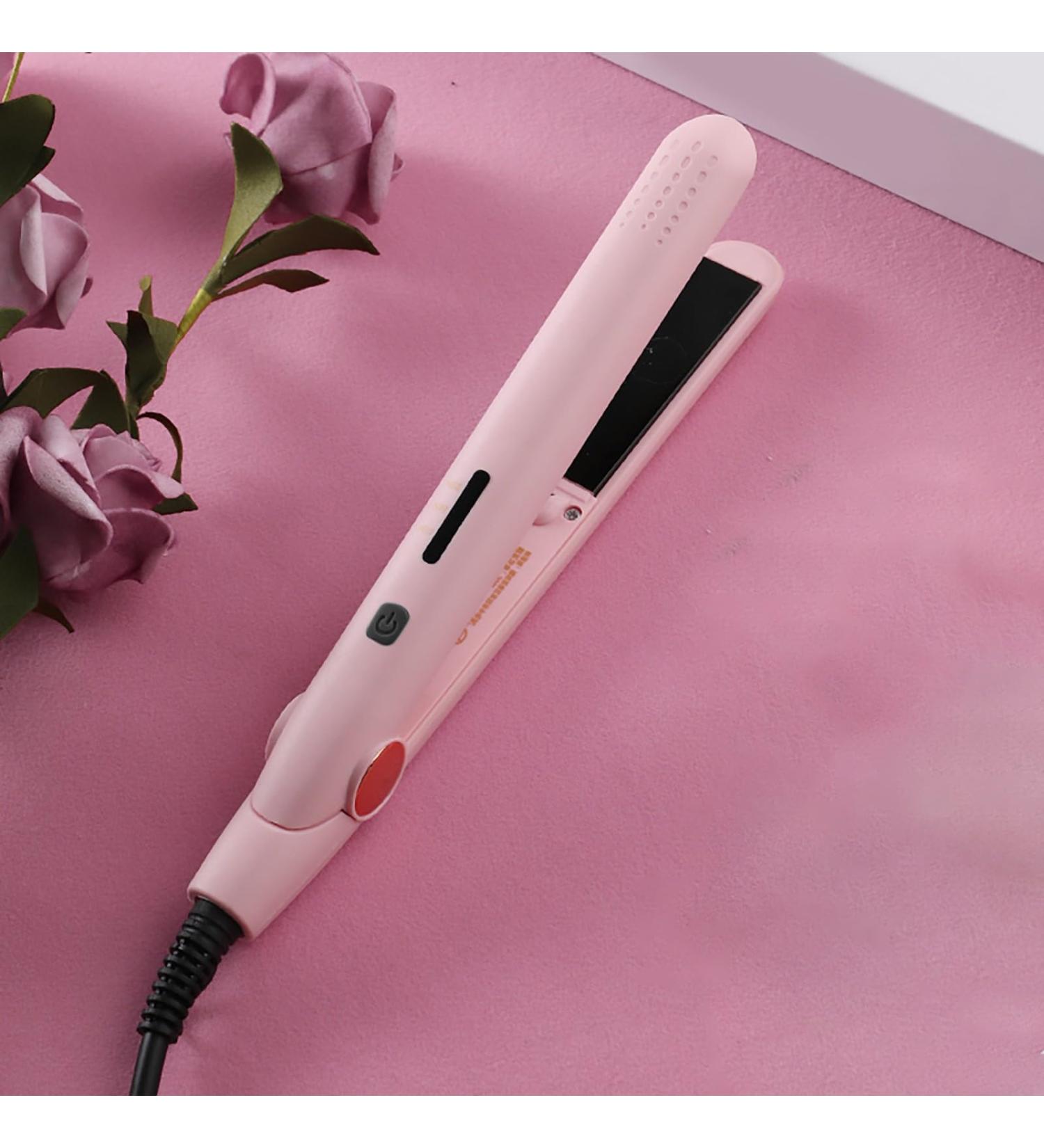 Professional Ceramic Hair Straightener & Curling Iron Mini Pink Flat Iron for Short Hair Fast Heat-Up Perfect for Shinier & Smoother Hair Style - Buy Online on GoSupps.com