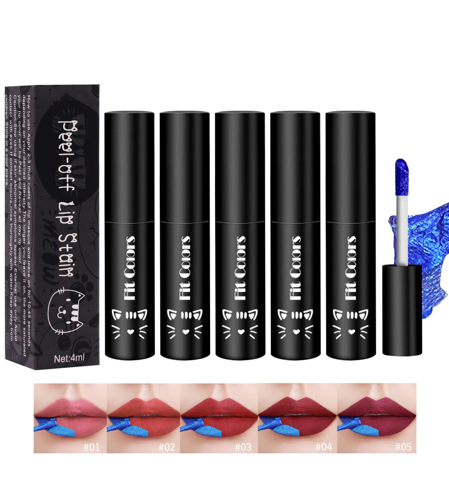 IYARKAI Peel Off Lip Gloss Set - Long Lasting Lip Tint, Matte & Waterproof Lipstick for Women (5 Pcs) - Buy Online on GoSupps.com