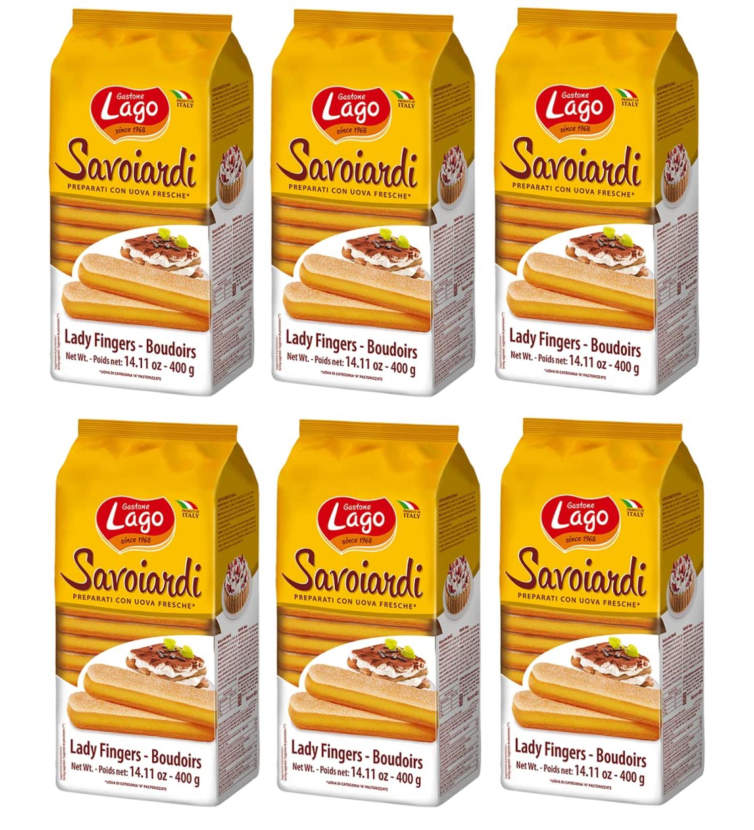 Gastone Lago Savoiardi Traditional Sardinian Biscuits Slightly Sweetened on the Surface with a Light Lemon Aroma 400g Set of 6 - Buy Online on GoSupps.com