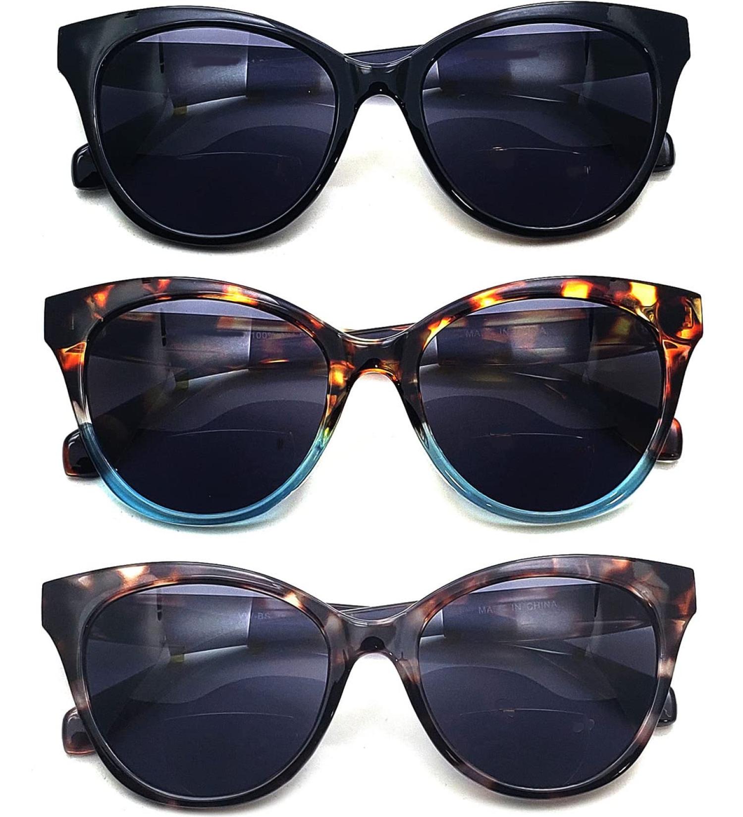 Shop Bifocal Sunglasses for Women - Cat-Eye Vintage UV Protection | 3-Pack Reading Glasses (2.0x) - Perfect for Outdoor Use - Buy Online on GoSupps.com