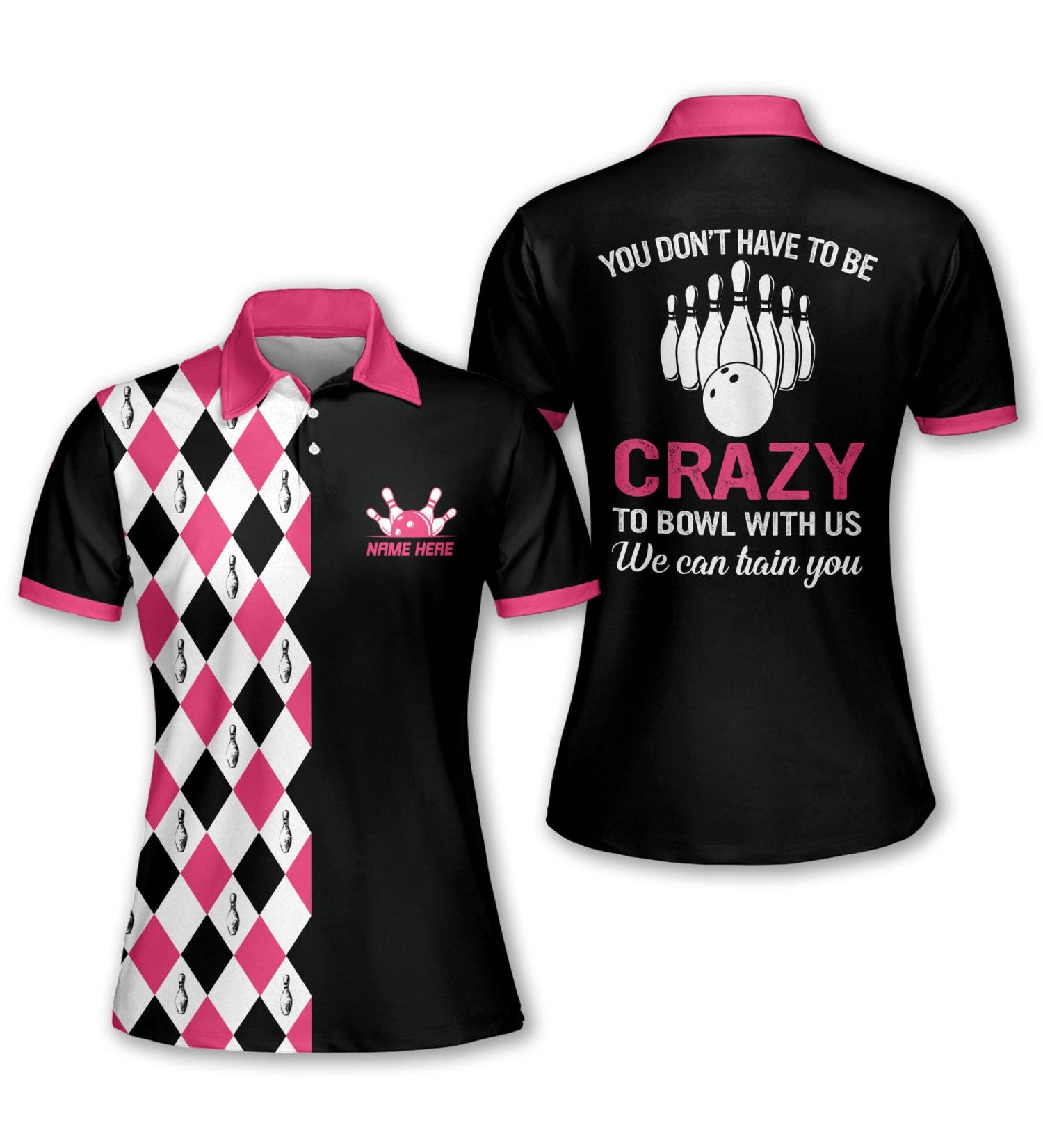 LASFOUR Personalized 3D Pink Bowling Shirt for Women | Custom Quick-Dry Jersey | Funny Womens Bowling Tee - Buy Online on GoSupps.com