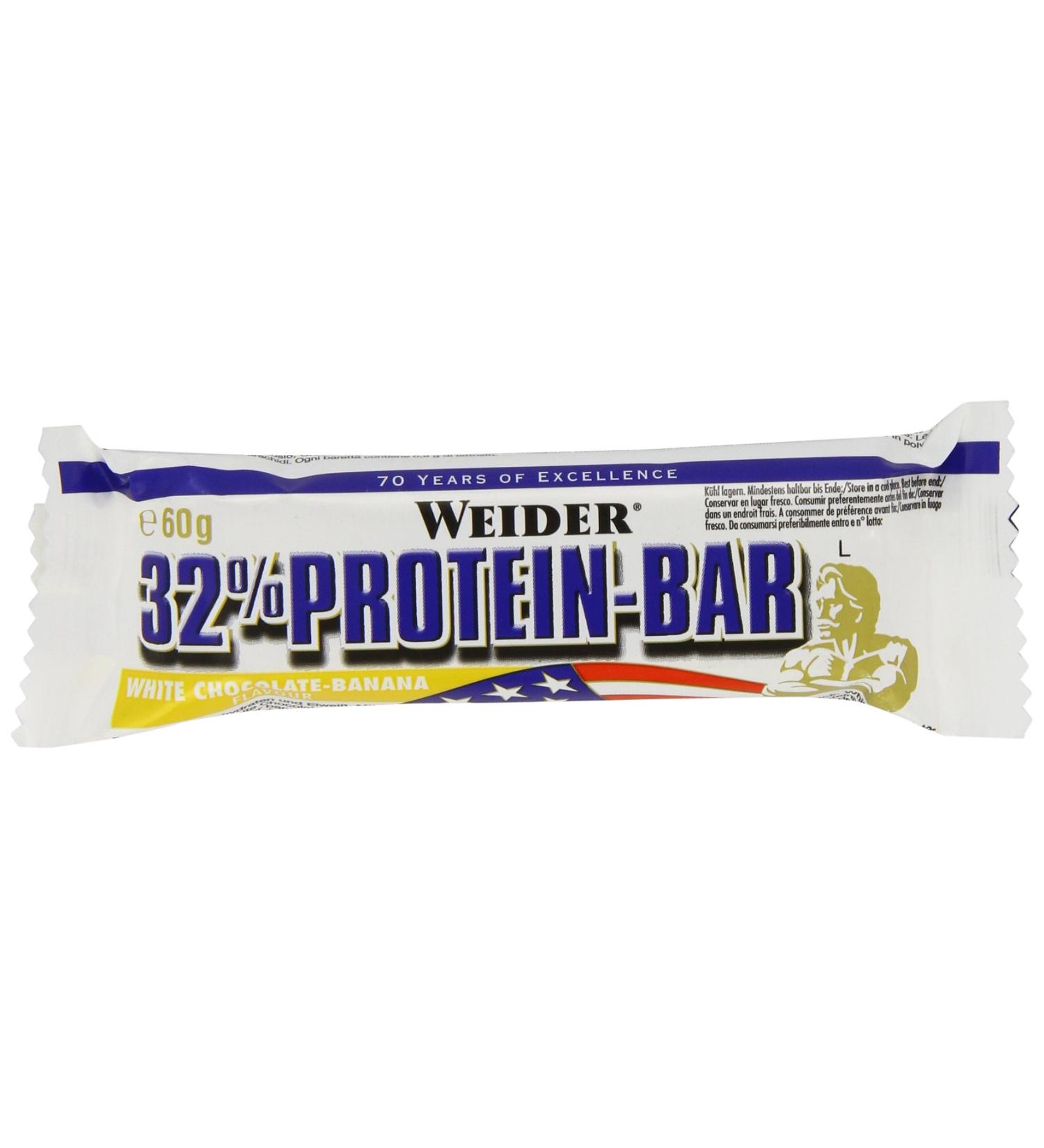 Weider 32% Protein White Chocolate Banana Bar - Pack of 4 (4 x 60g) | Buy Internationally Online - Buy Online on GoSupps.com