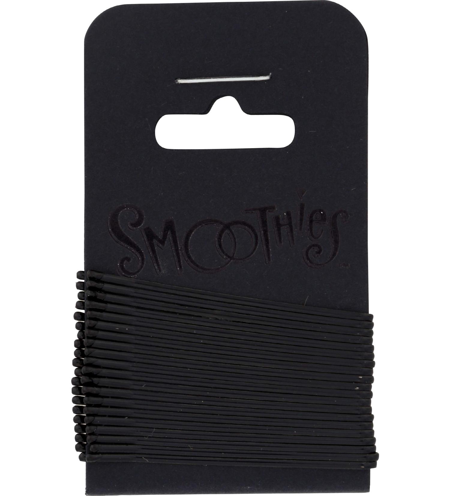 SMOOTHIES 1.5 Inch Black Fine Bob Pins  20 CT