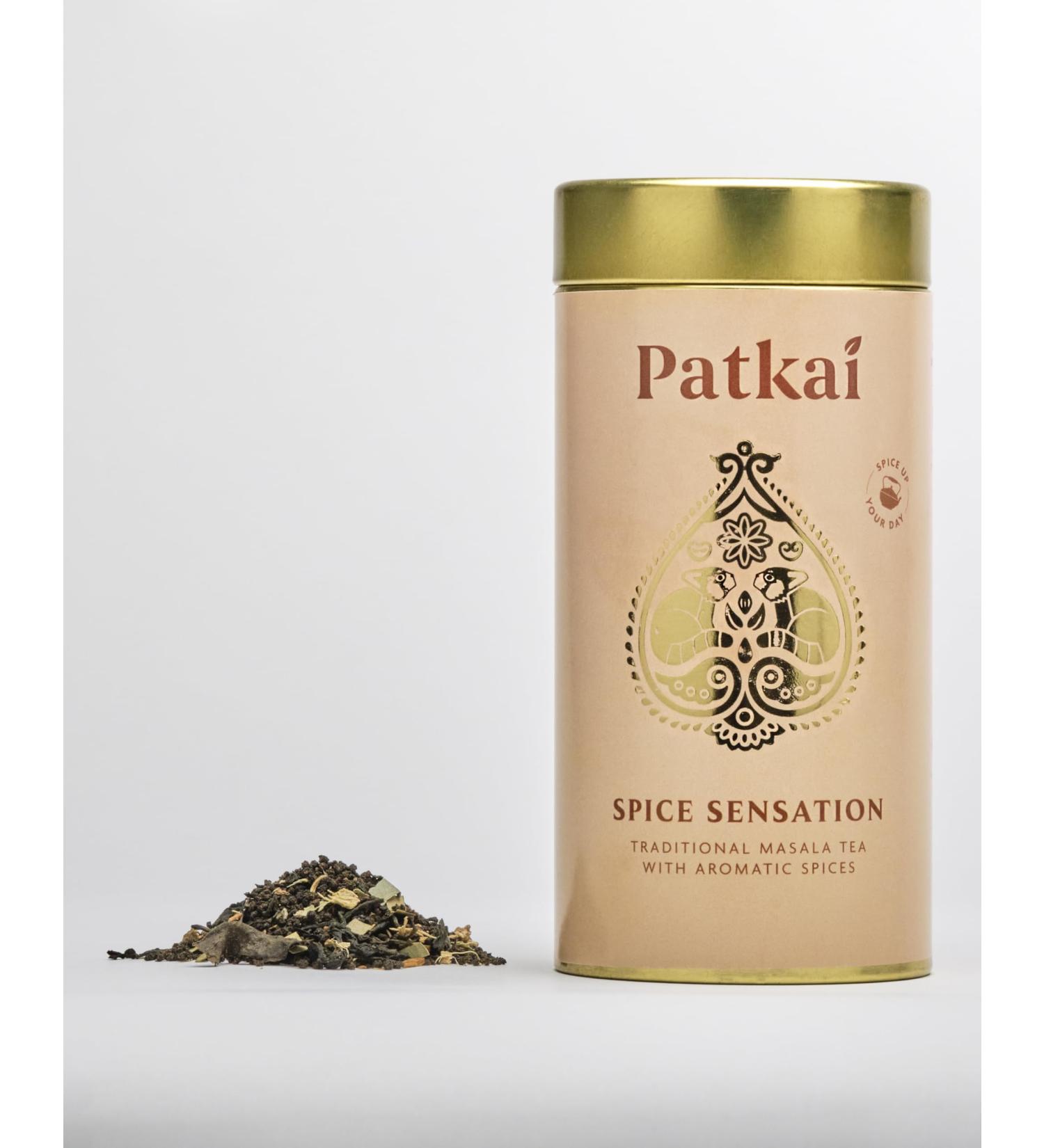 Patkai Tea - Spice Sensation (Loose Leaf Masala Tea popularly also called Masala Chai which is a blend of Assam Black Tea and Aromatic Spices - 100gm) - Buy Online on GoSupps.com