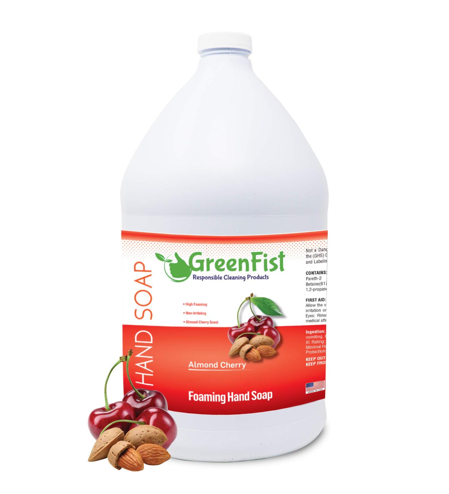 GreenFist Almond Cherry Foaming Hand Soap Refill - 128oz - Made in USA - Buy Online on GoSupps.com