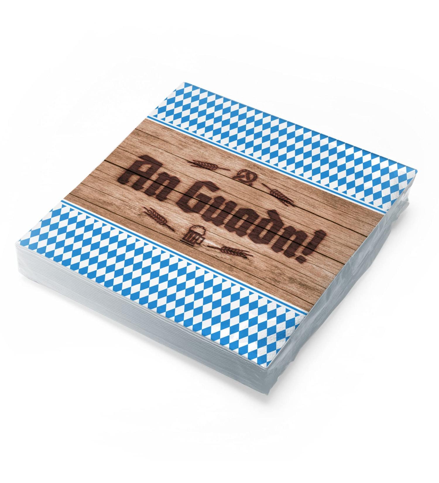 Ittenga Bayrisch Blau Wei Schee Napkins 30x30cm - 20 Pack 3-Layer for Oktoberfest & Festivals - Buy Online on GoSupps.com