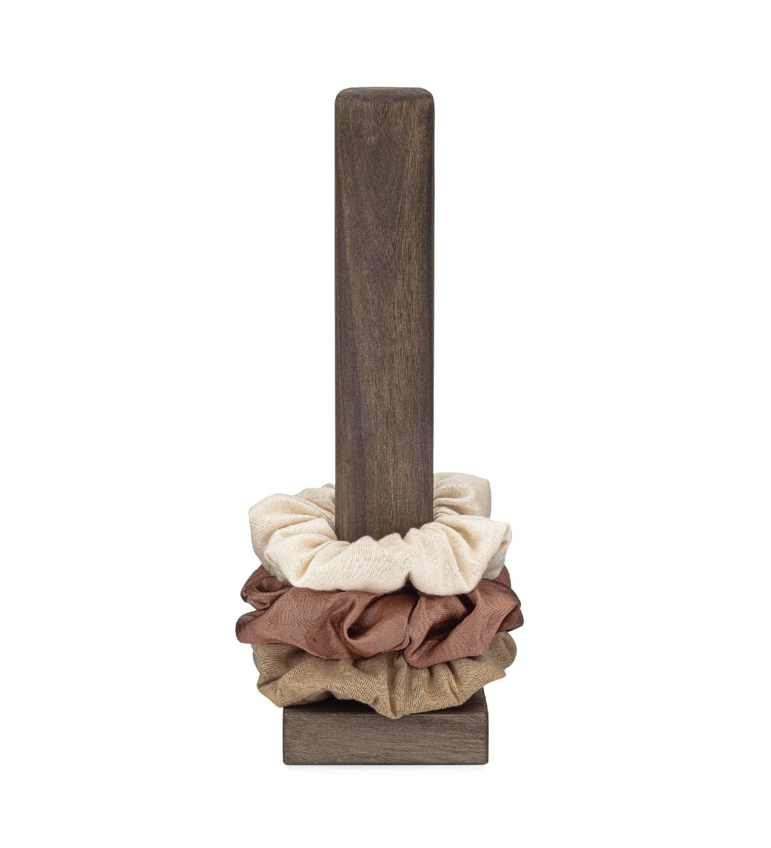 Rustik Hygge Wooden Scrunchie Holder Stand - Handmade Organizer for 100% Curbside Recyclable Scrunchies - Buy Online on GoSupps.com
