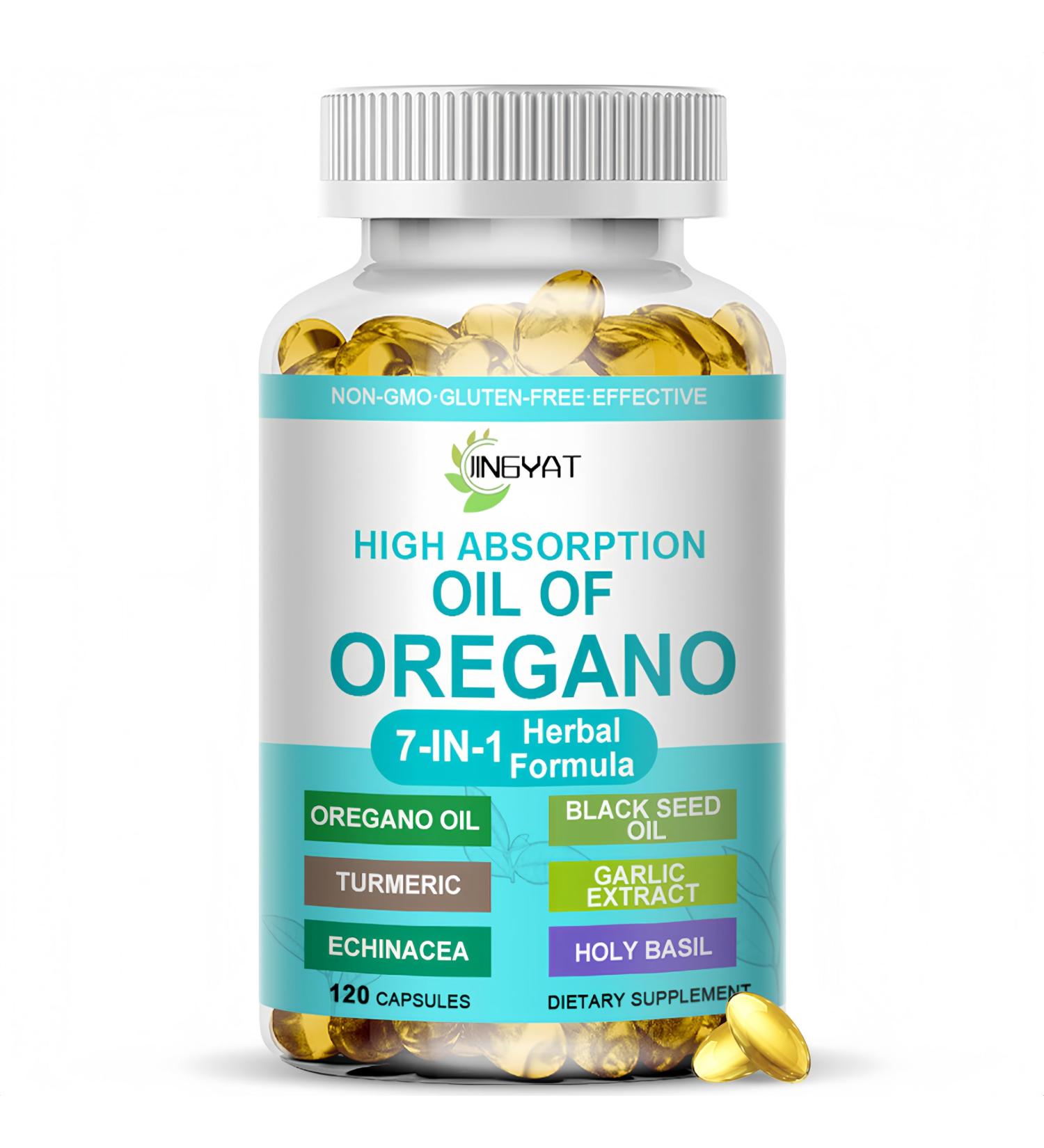 JINGYAT Oil of Oregano with Black Seed Oil Softgels 7-in-1 Immune Support Formula with High Carvacrol & Thymoquinone Seasonal Defense Antioxidant & Microbial Protection | No Aftertaste - Buy Online on GoSupps.com