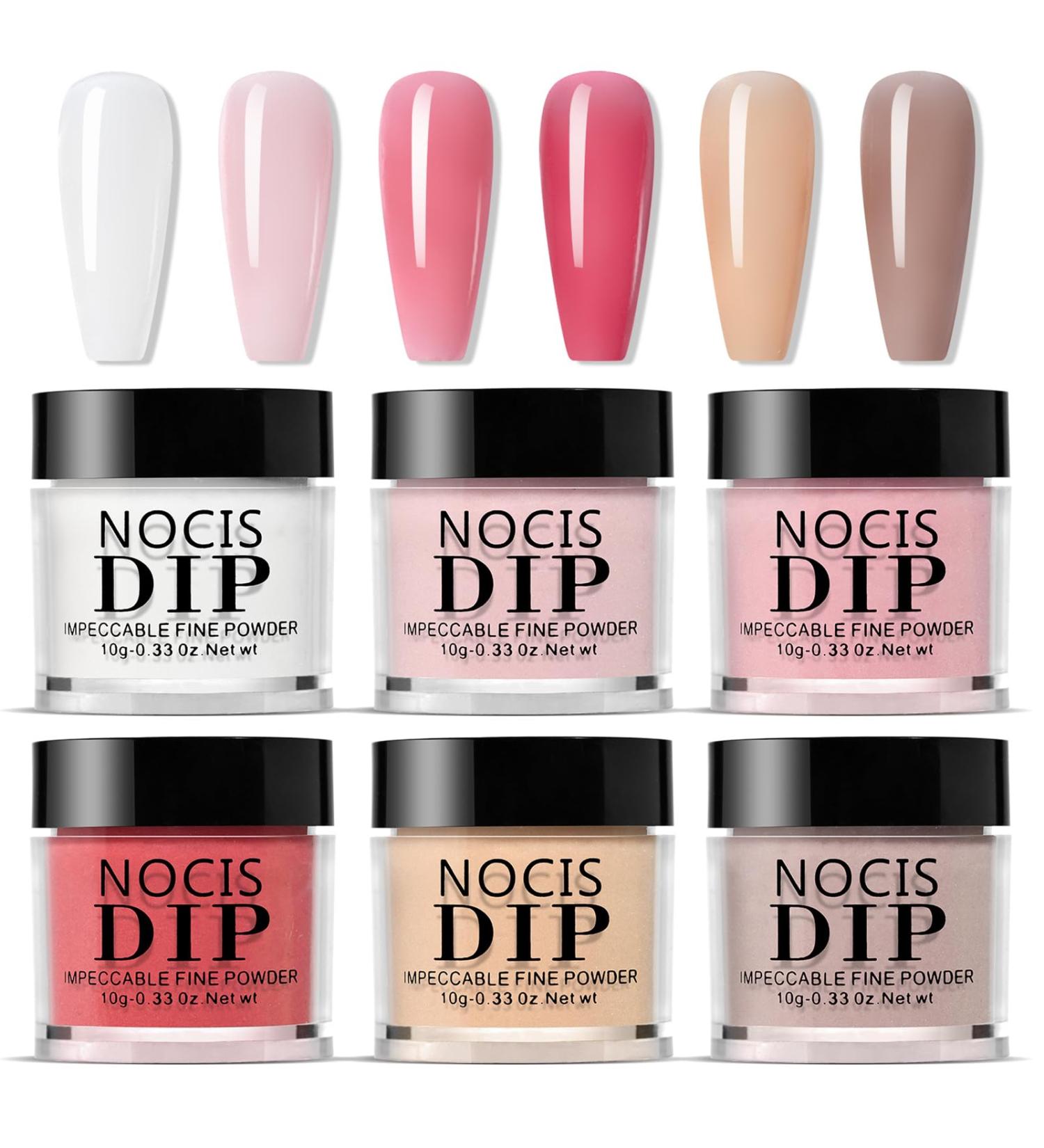 Nail Dipping Powder Kit - Nail Powder Dip Kit Starter Set - 6 Colors Nude Pink Neutral Skin Transparent - Dipping Powder Nail Starter Kit French Art Manicure DIY Gifts No Need Nail Lamp Cured - Buy Online on GoSupps.com