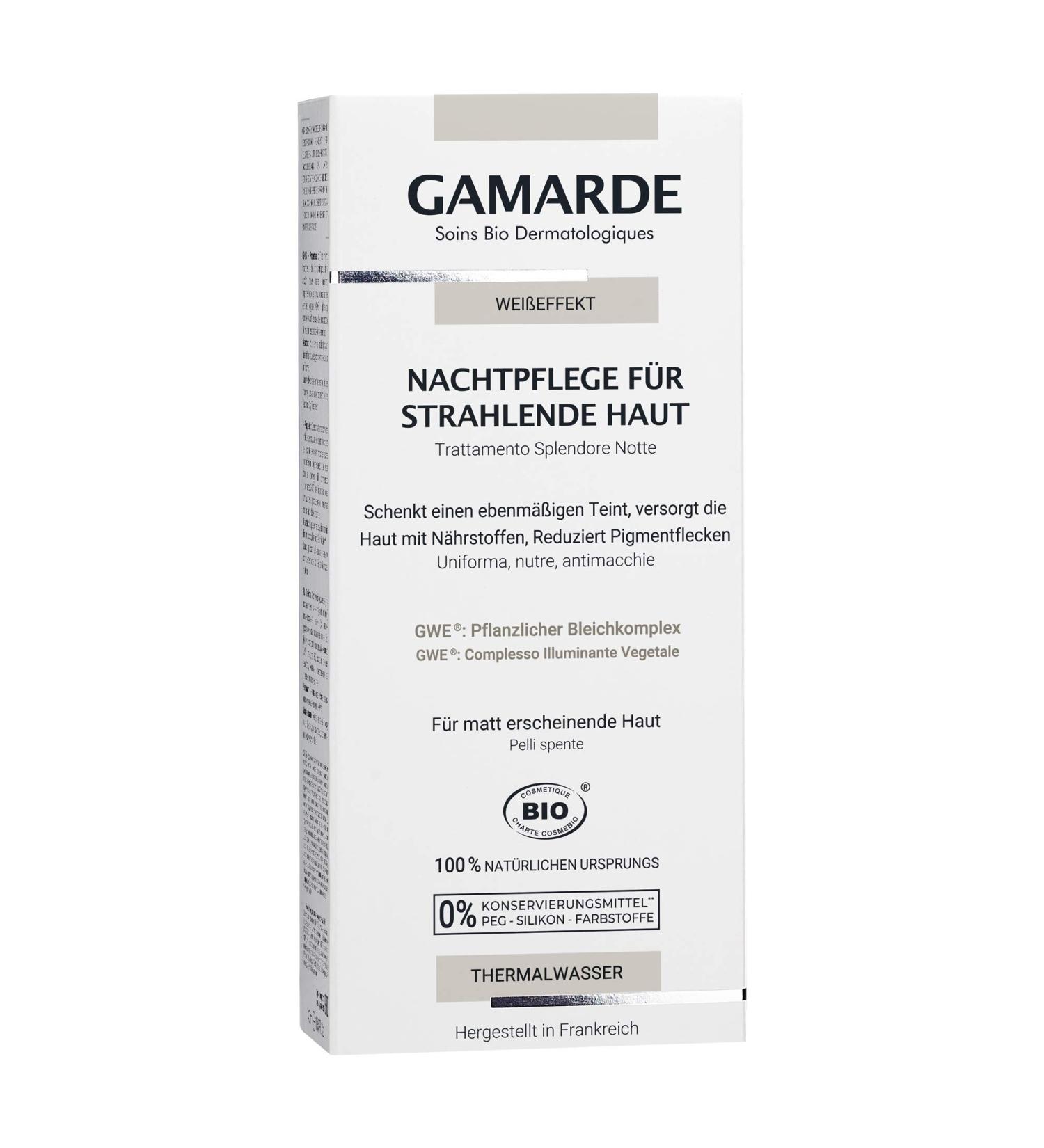 Gamarde Organic Night Radiance Treatment for Dull Skin White Effect 40g - Buy Online on GoSupps.com