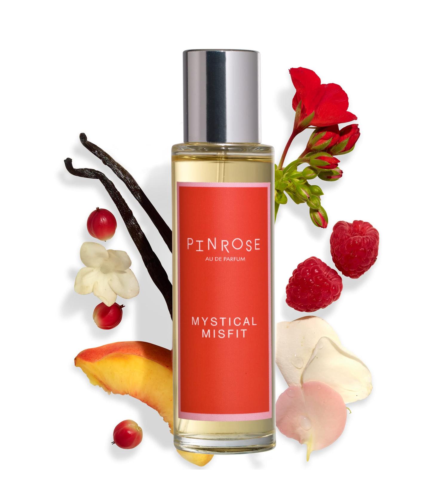 PINROSE Perfumes Mystical Misfit - Eau de Parfum Fragrance Spray for Women - Clean Vegan Cruelty-free and Hypoallergenic Scent with Essential Oils - Notes of Red Currant Pink Rose Patchouli Vanilla Peach Jasmine and Musk - 1 fl oz/30 ml - Buy Online on GoSupps.com