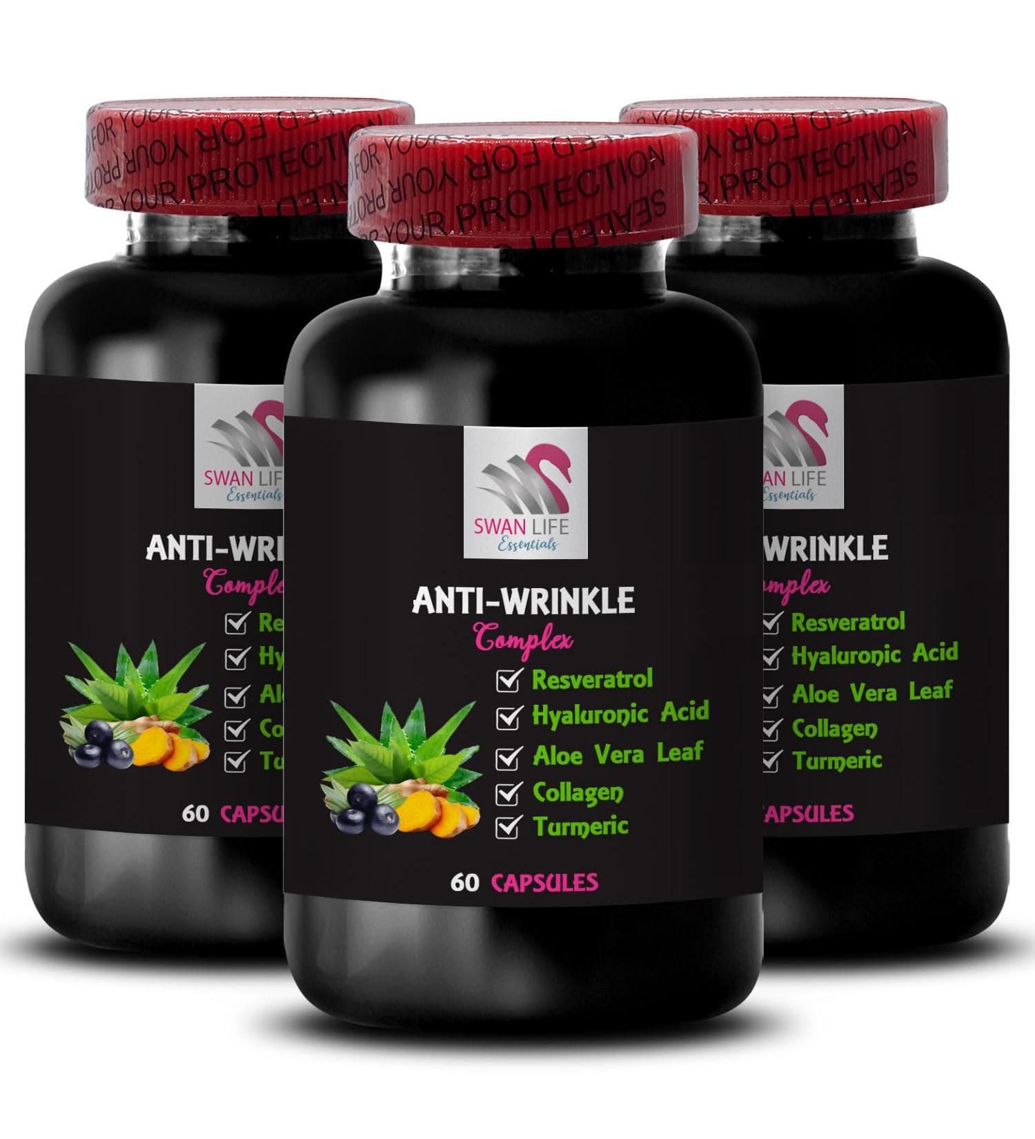 Alpha Lipoic Acid - Anti-Wrinkle Complex - Aloe Vera Green Coffee Bean Collagen Support Lycopene L-Glutathione Grape Seed Hydration Boost Turmeric Smooth Skin Finish 3 Bottles 180 Capsules - Buy Online on GoSupps.com