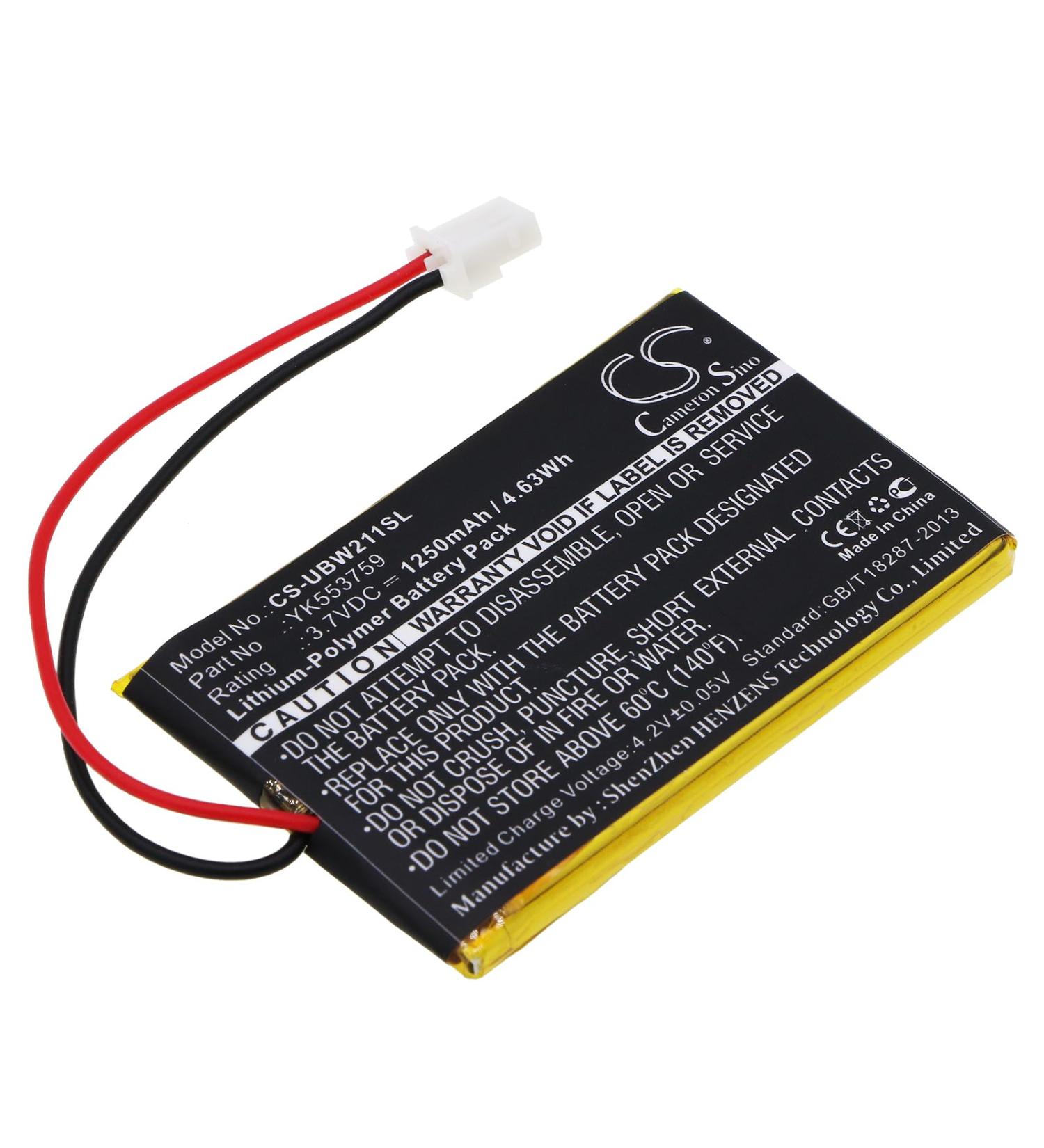 3.7V 1250mAh YK553759 Battery Replacement | UBW2010C - International Shipping Available - Buy Online on GoSupps.com