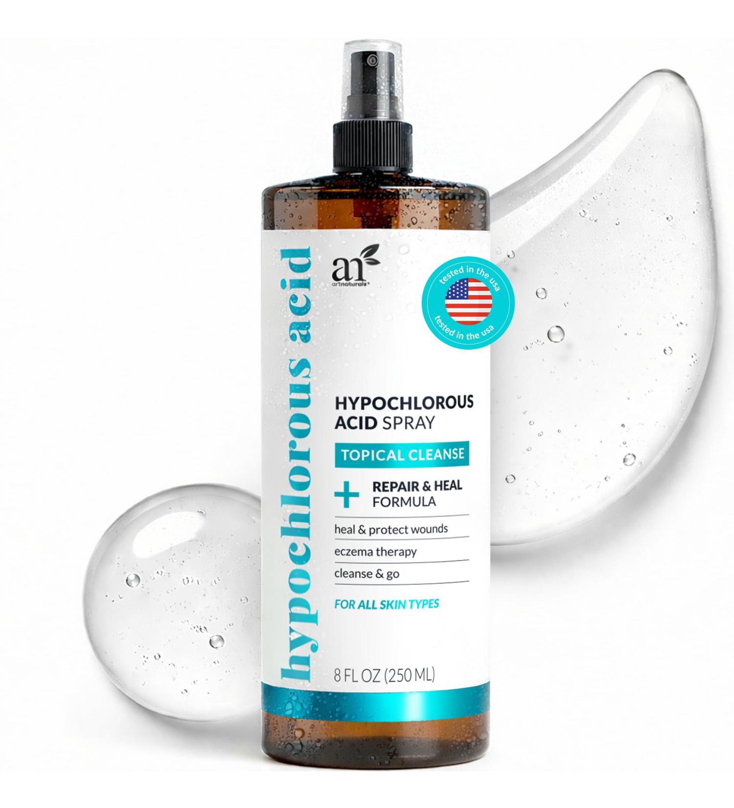 Artnaturals Hypochlorous Acid Face & Skin Spray Gentle Daily Facial Mist, pH-Balanced, Fragrance-Free, Soothing Cleanser for Sensitive Skin 8 fl oz - Buy Online on GoSupps.com
